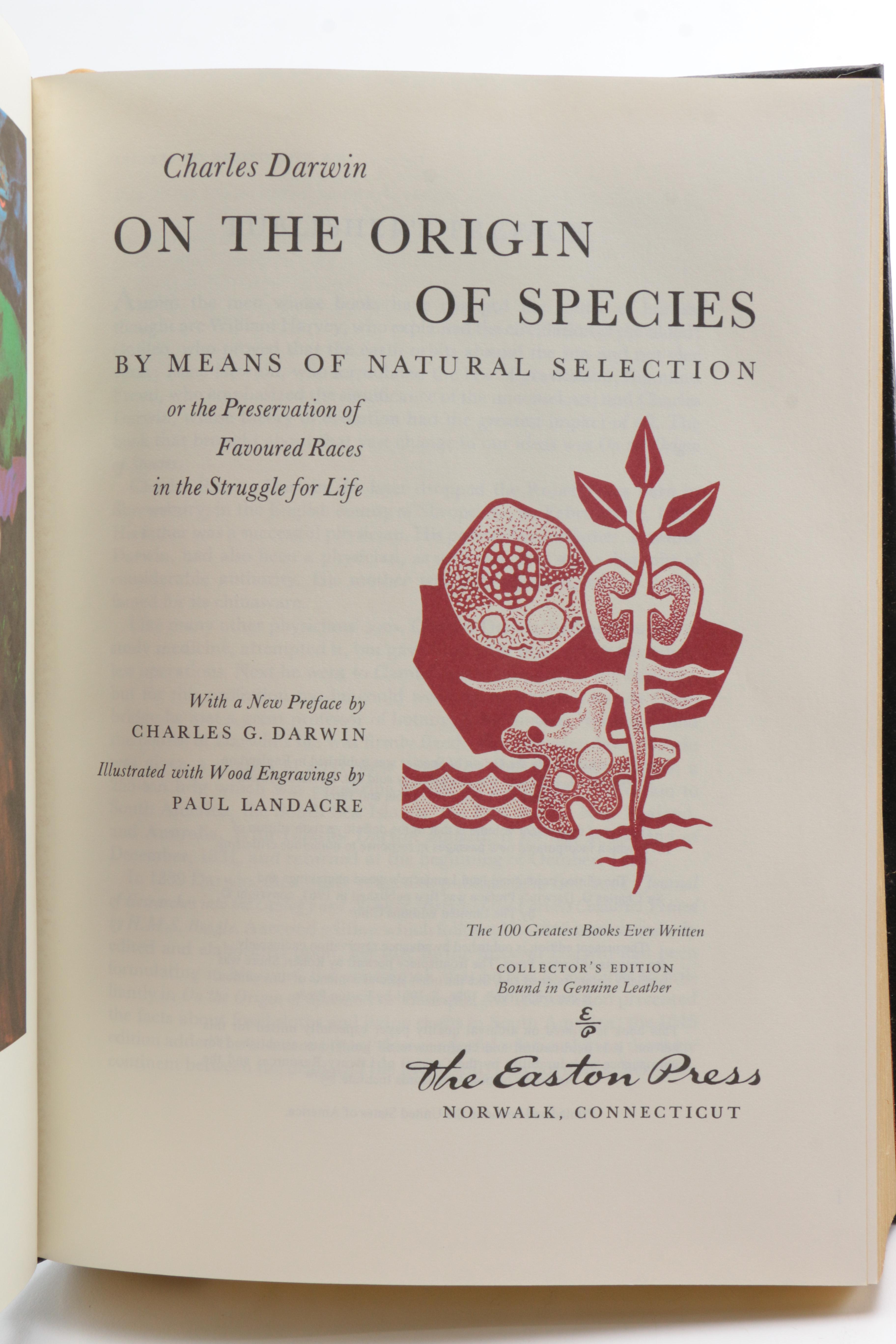 Easton Press "The 100 Greatest Books Ever Written" Collector's Edition Books Including Dickens and Darwin
