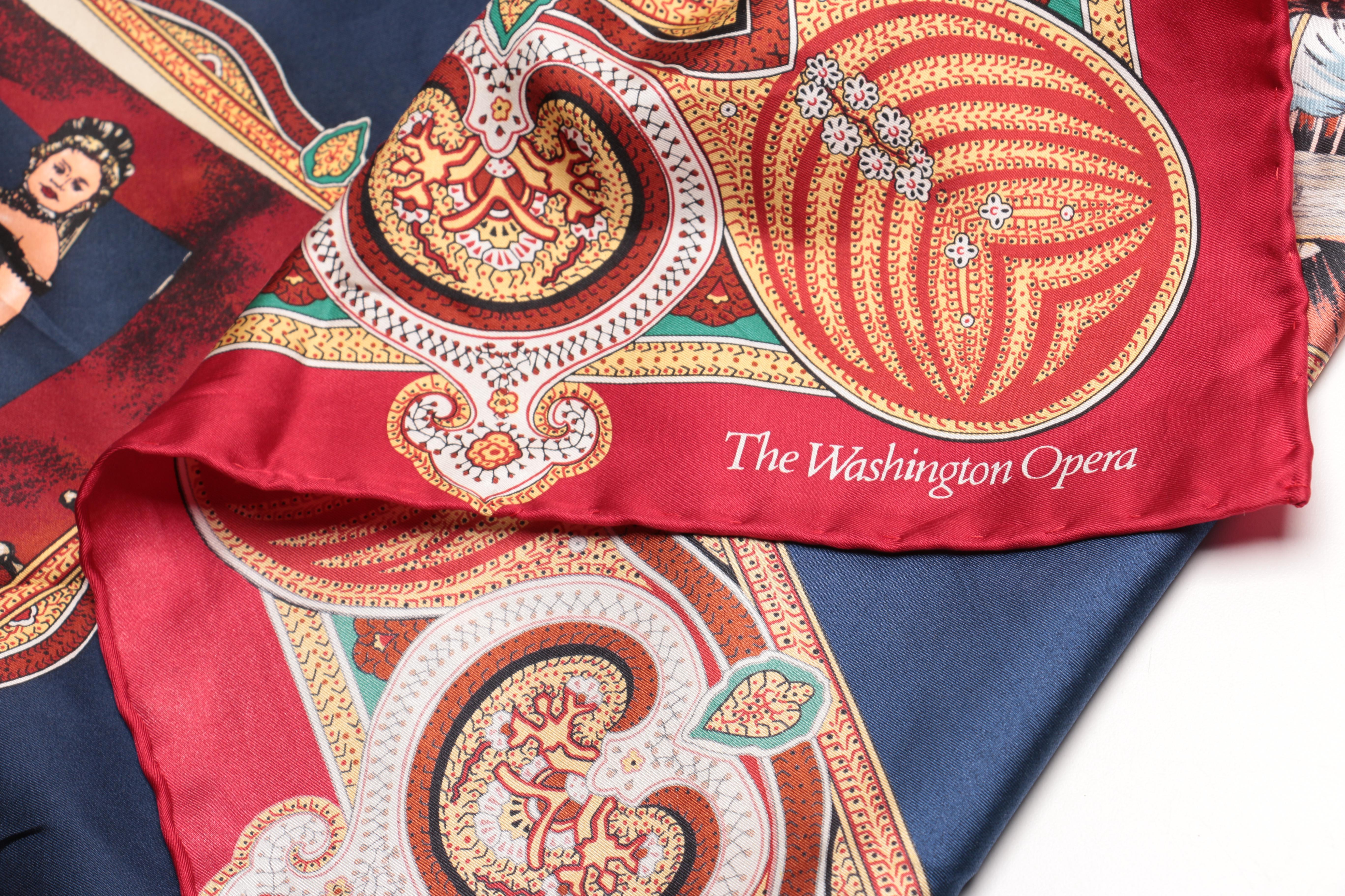 Ornately Patterned Scarves Including The Washington Opera