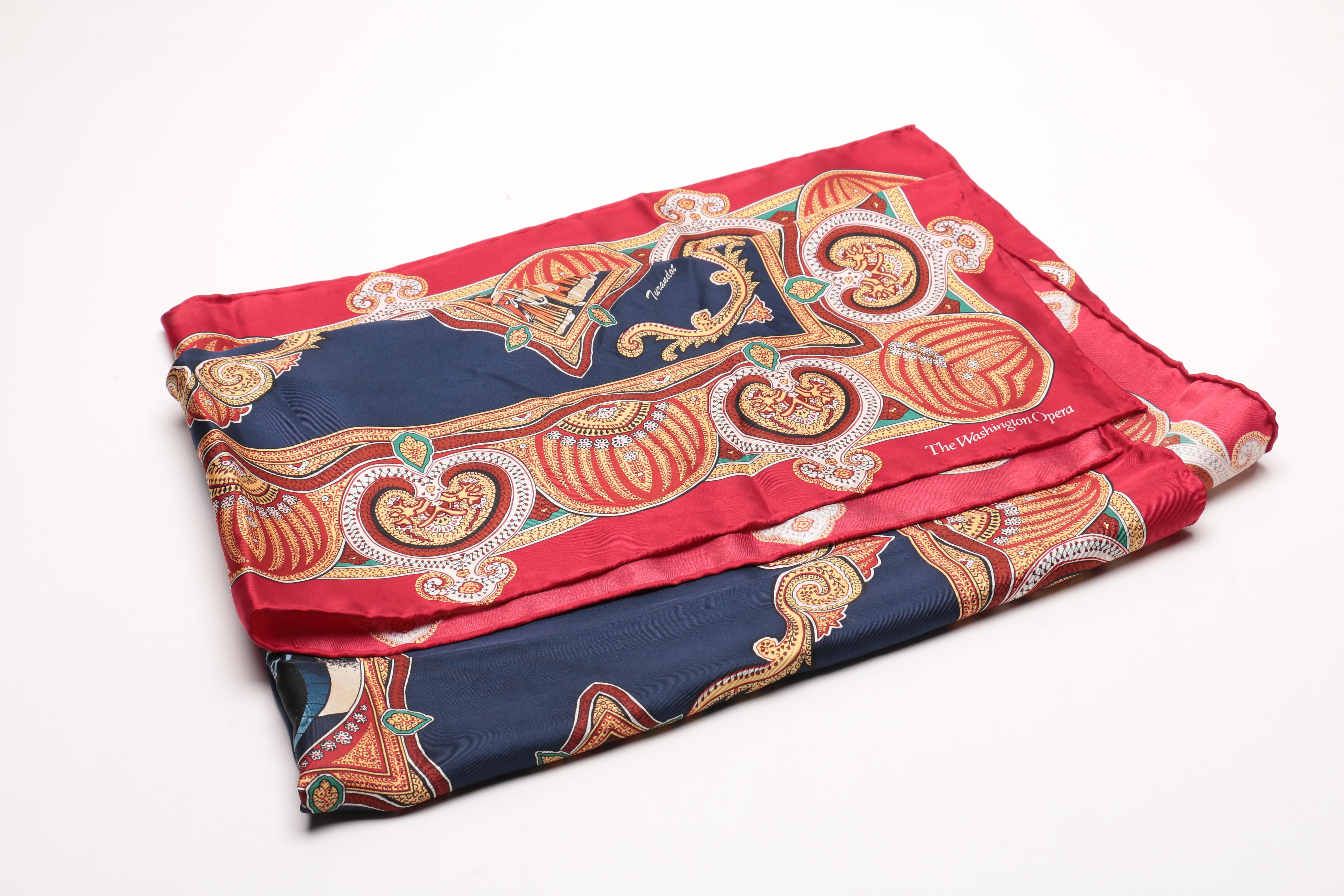 Ornately Patterned Scarves Including The Washington Opera