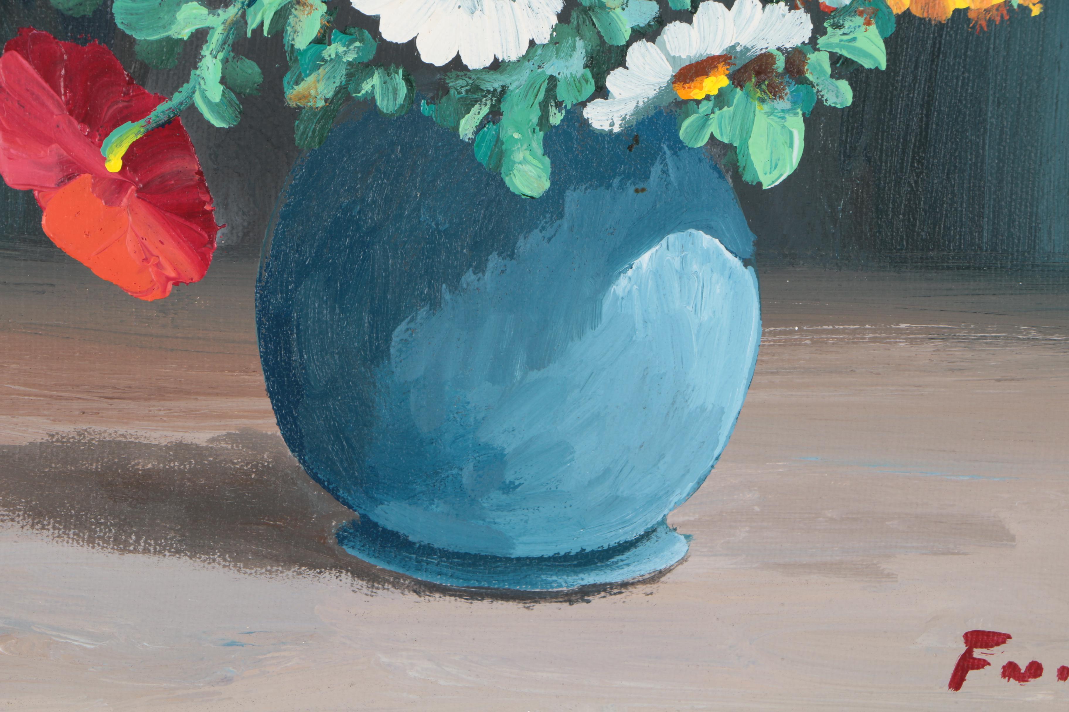Fuchs Oil Painting of Floral Arrangement