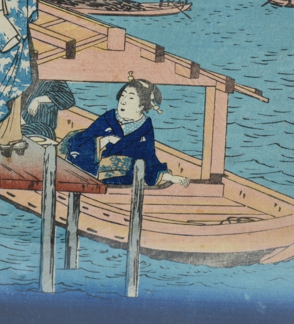 Utagawa Hiroshige Woodblock on Paper "Toto, Ryogoku"