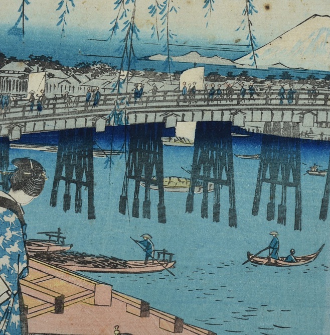 Utagawa Hiroshige Woodblock on Paper "Toto, Ryogoku"