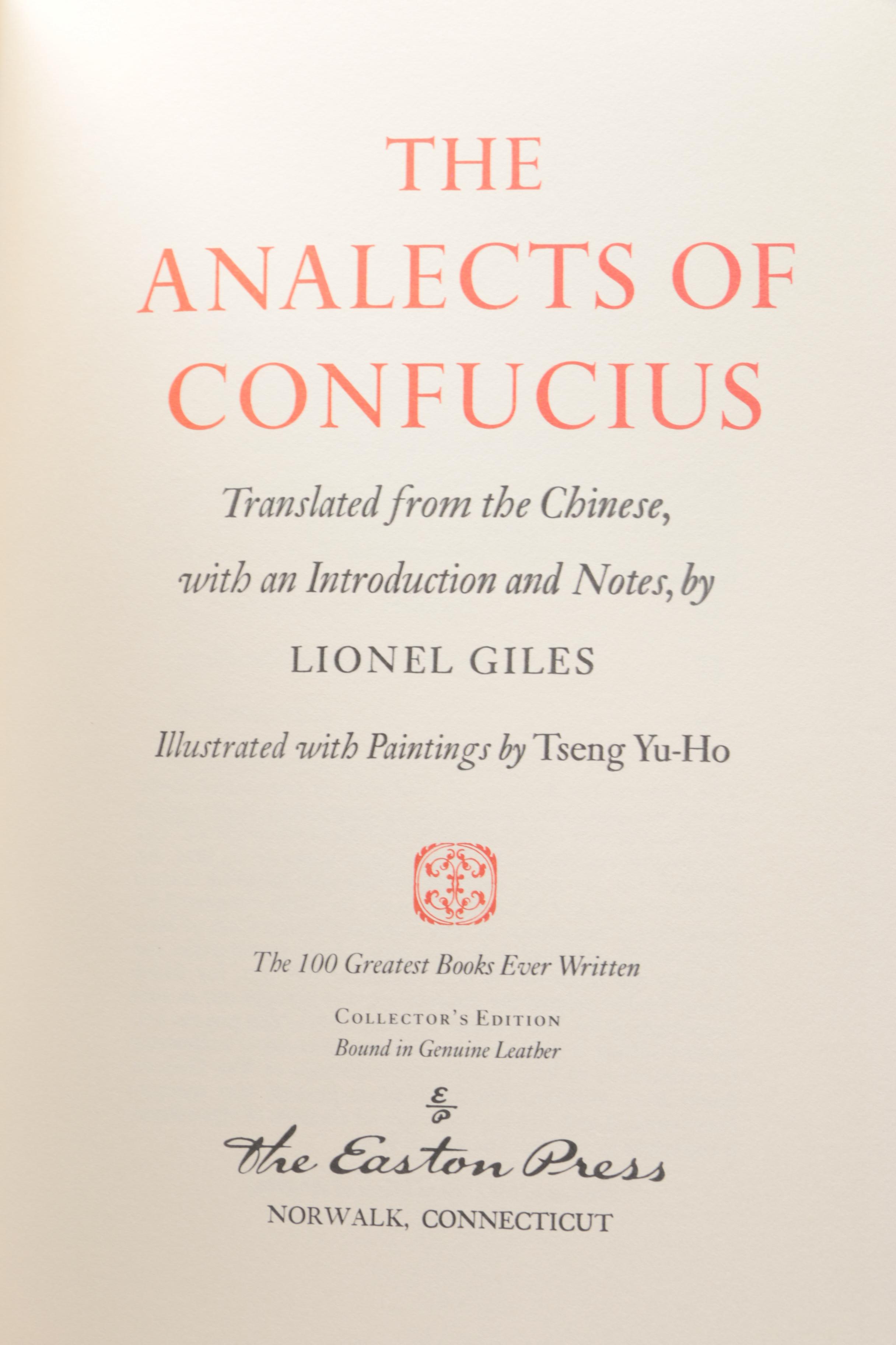 Easton Press "The 100 Greatest Books Ever Written" Collector's Edition Books Including "Analects" of Confucius