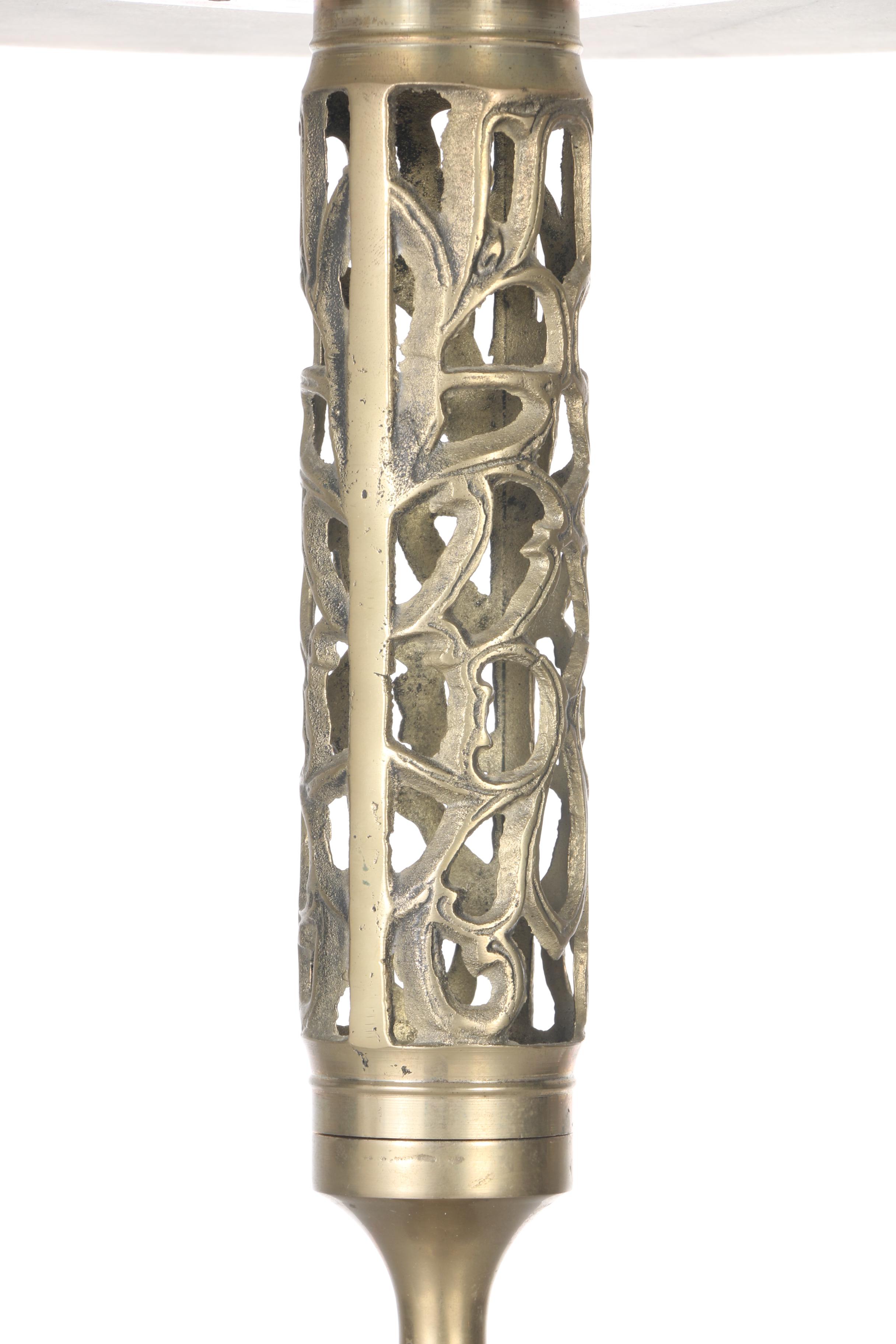 Marble Top Brass Accent Table