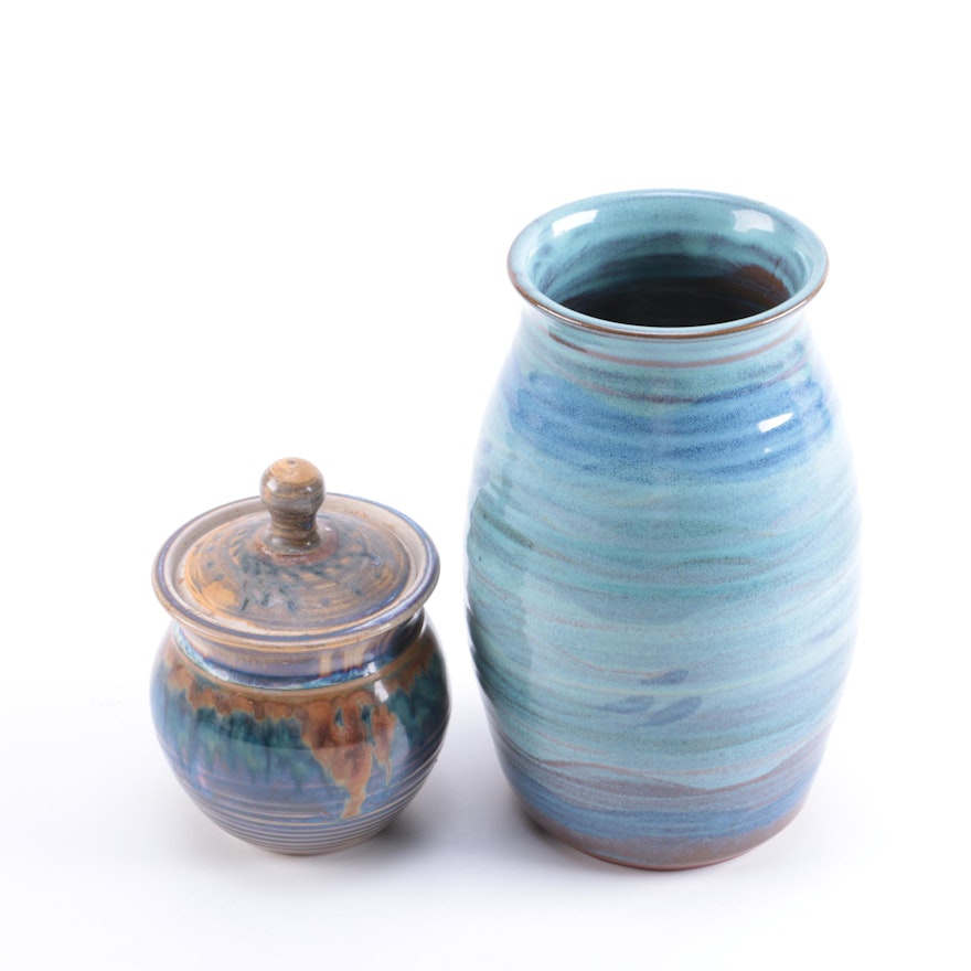 Handmade Pottery Containers, Including Tater Knob Pottery