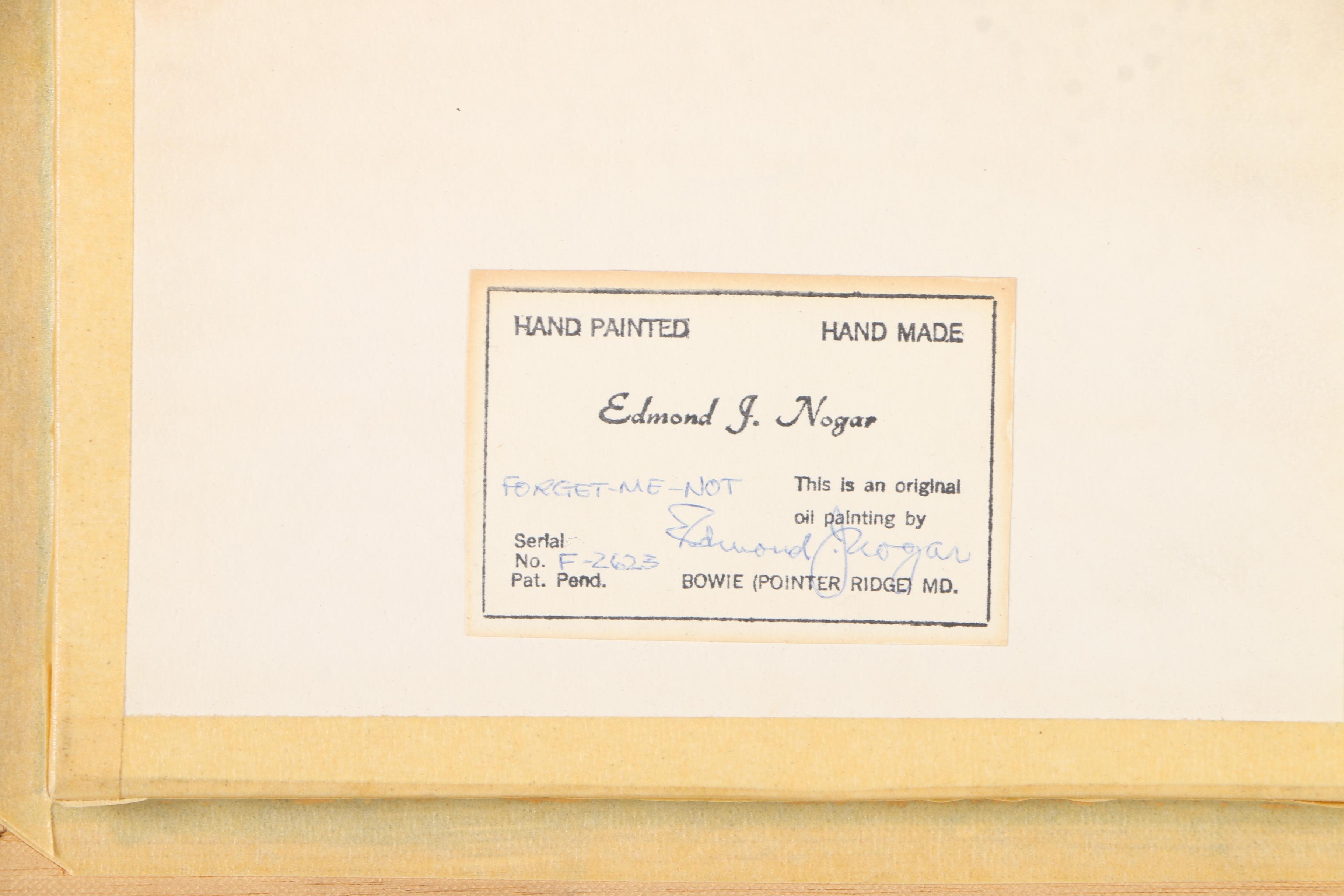 Edmond Nogar Floral Oil Paintings on Glass