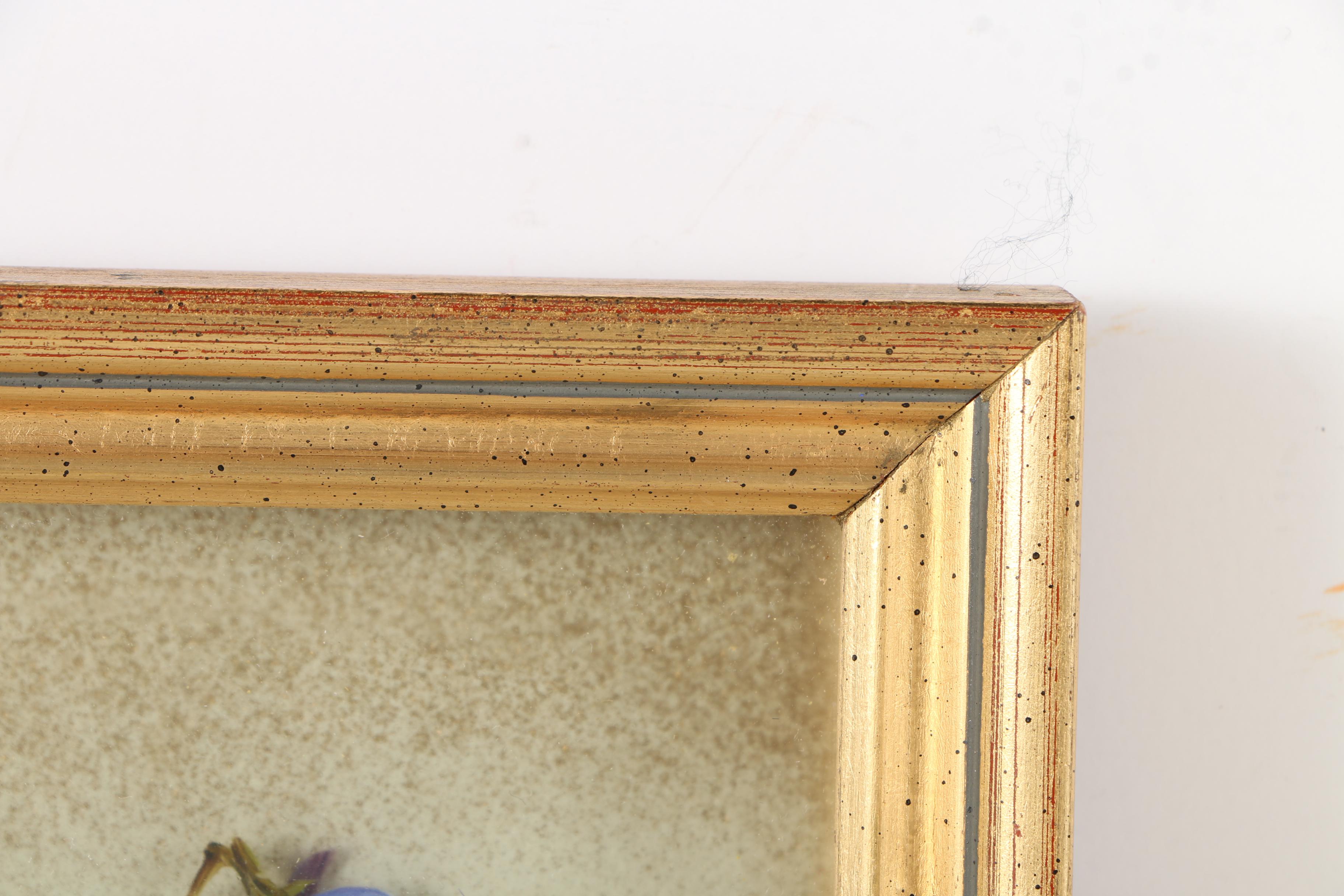 Edmond Nogar Floral Oil Paintings on Glass