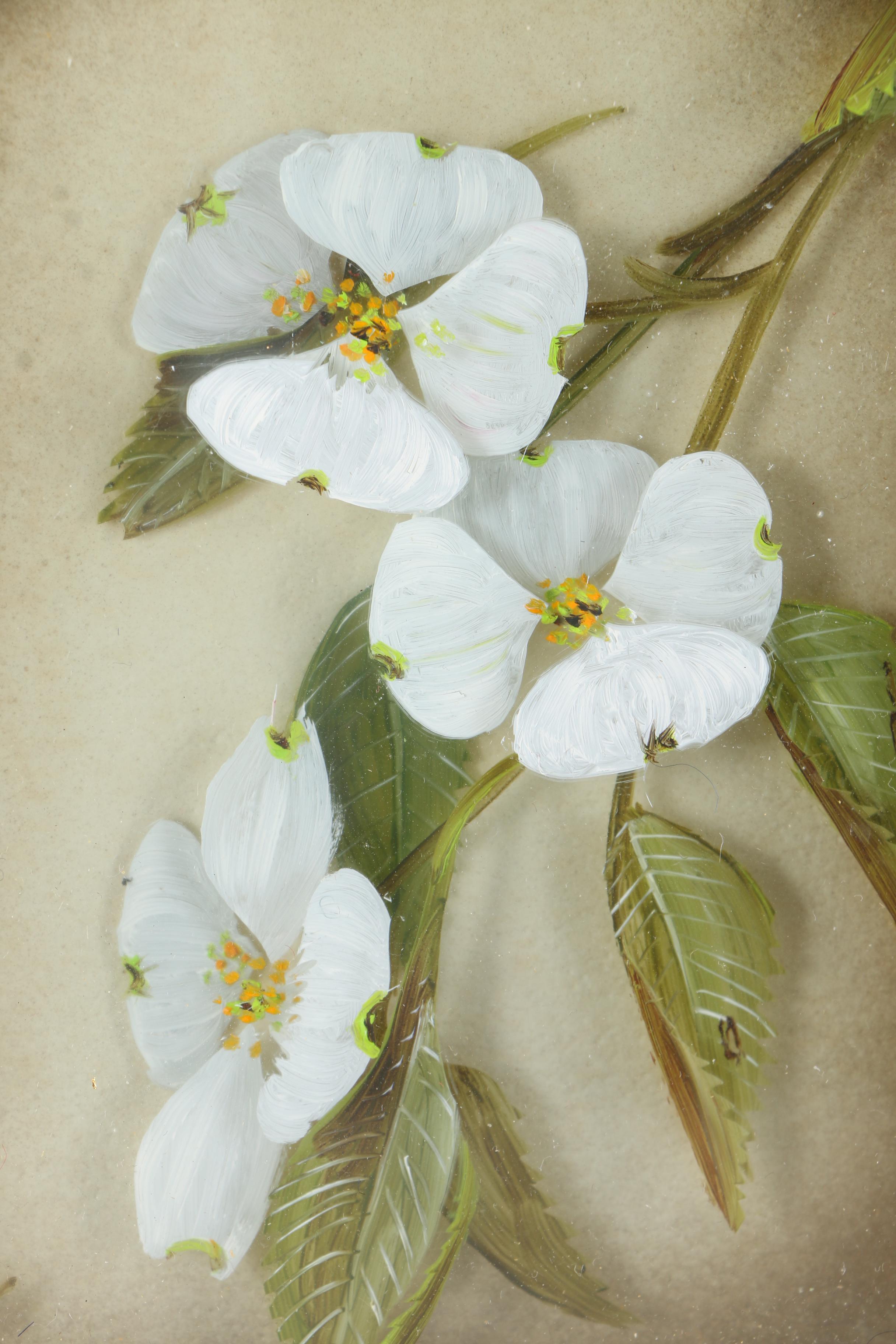 Edmond Nogar Floral Oil Paintings on Glass
