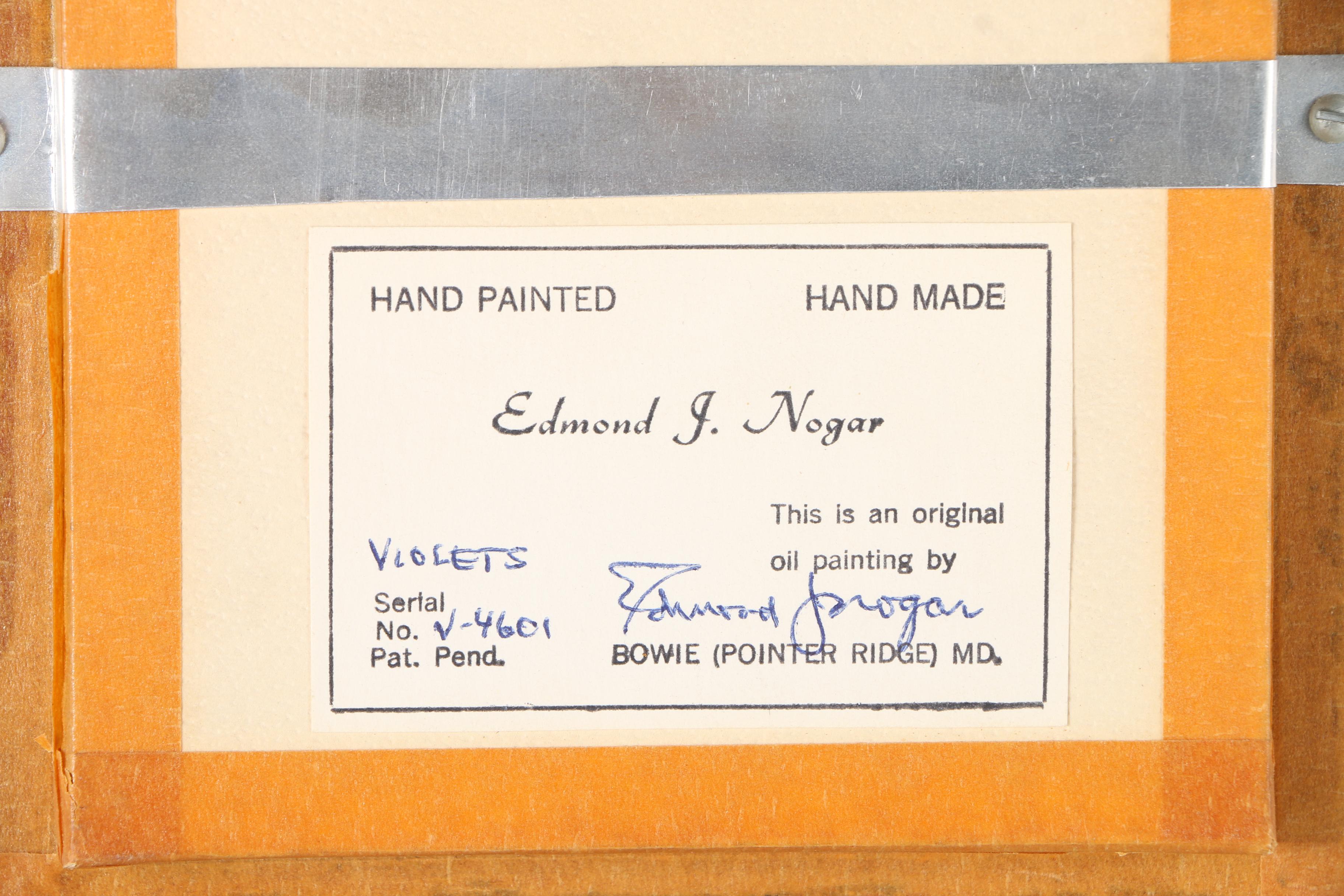 Edmond Nogar Floral Oil Paintings on Glass