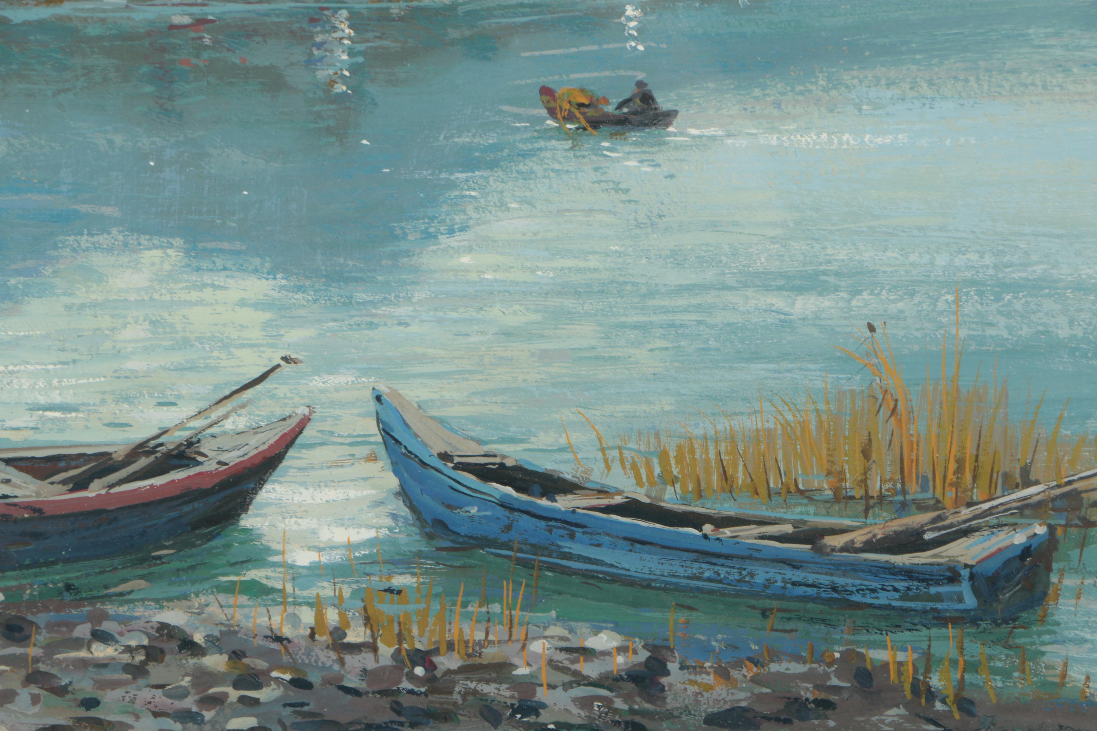 Paul H. Wolff Oil Painting on Wood Panel of a Landscape