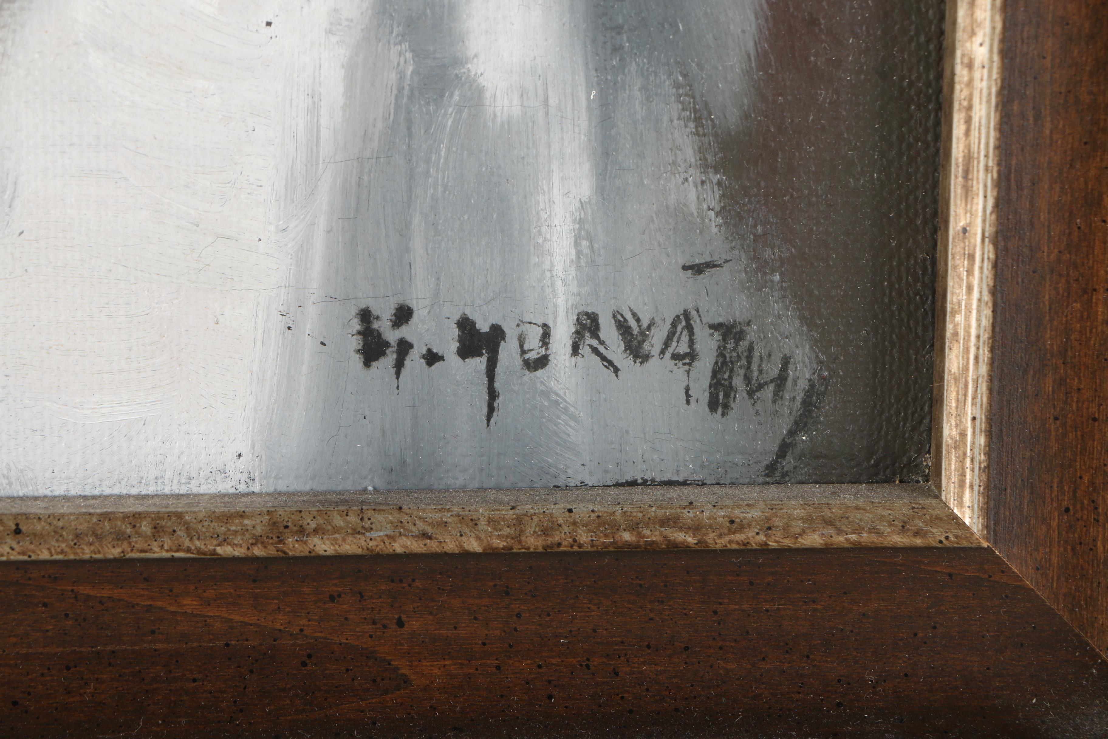 Hans Horvath Oil Portrait on Canvas of Austrian Man With Pipe and Decanter