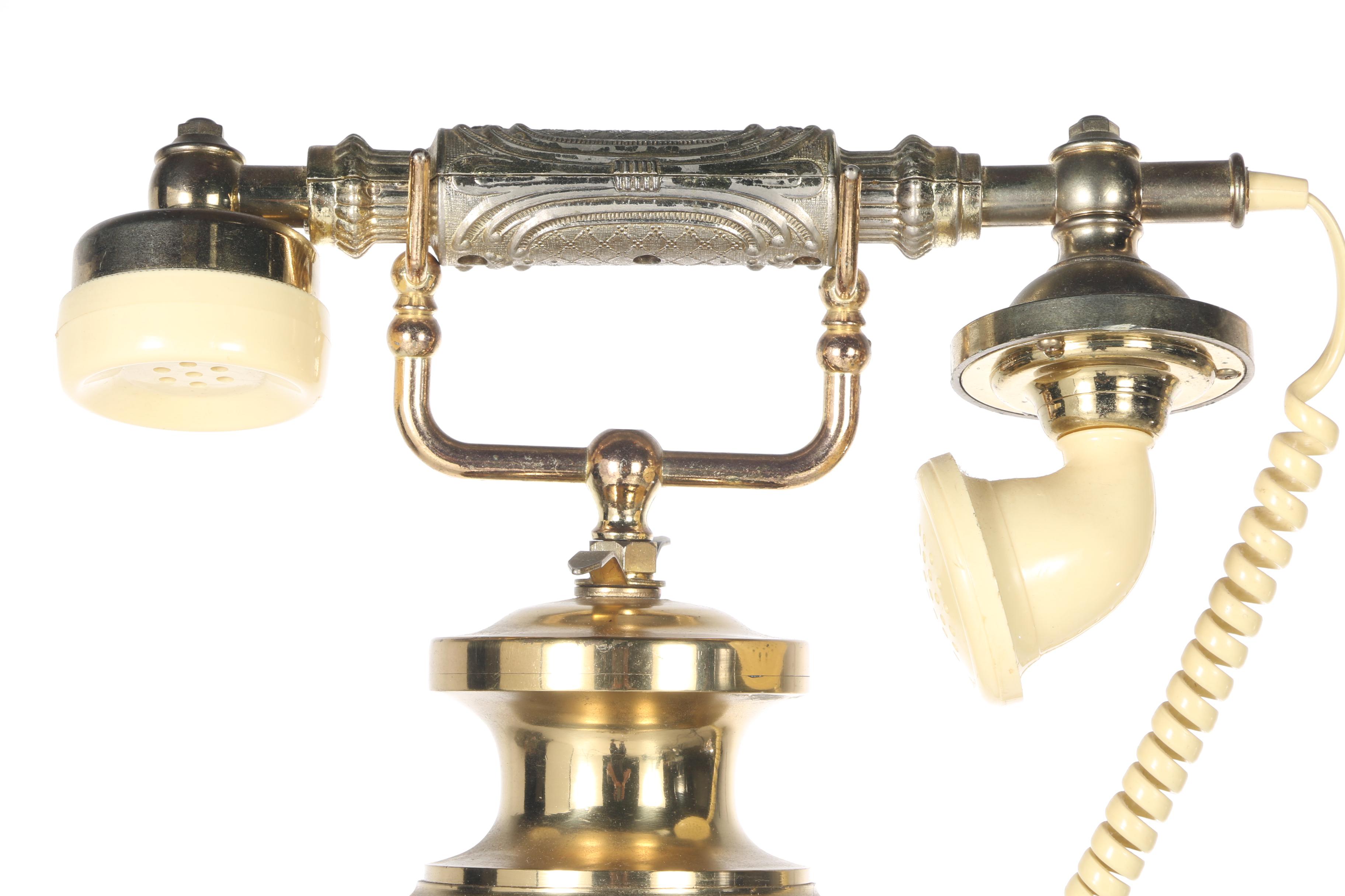 1930s Rotary Phone on Ornate Brass Stand