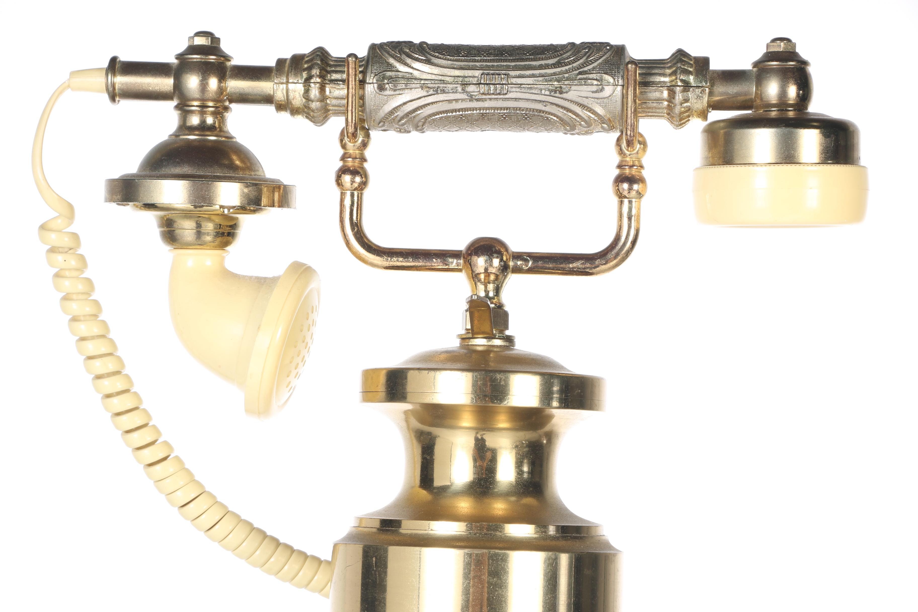 1930s Rotary Phone on Ornate Brass Stand