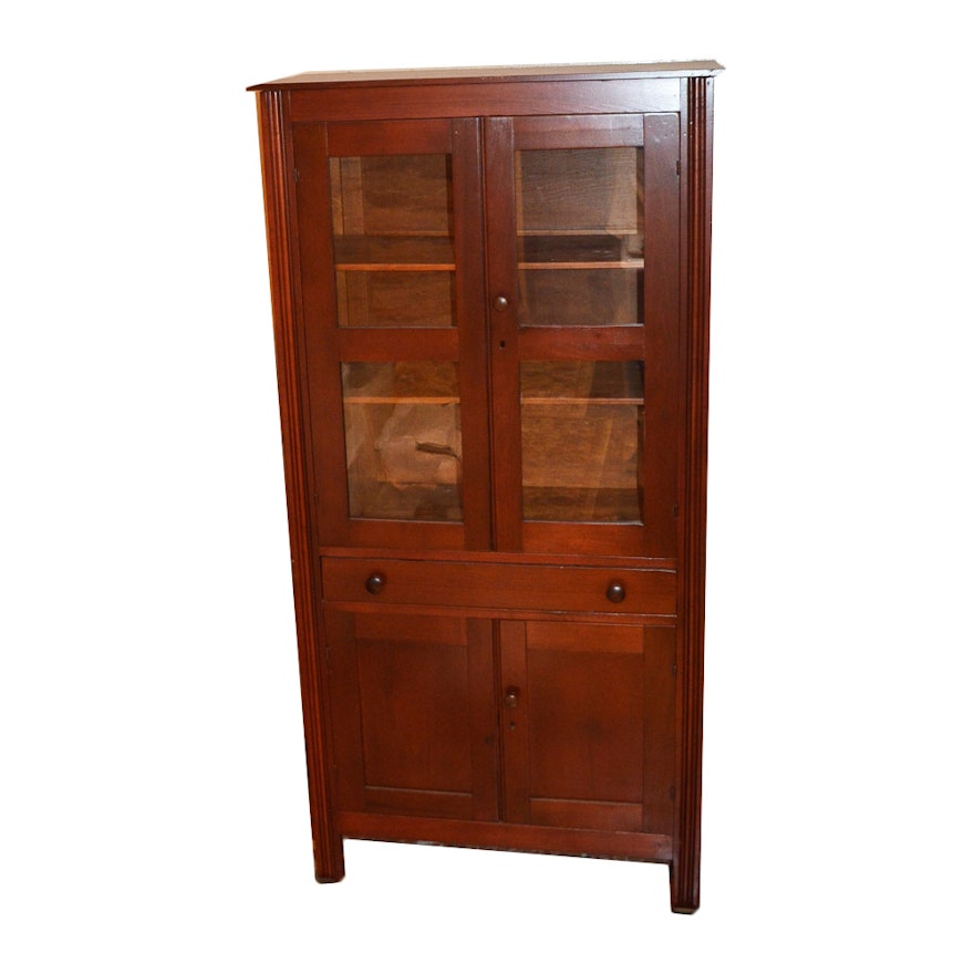 Antique Cherry Pie Safe With Jelly Cupboard