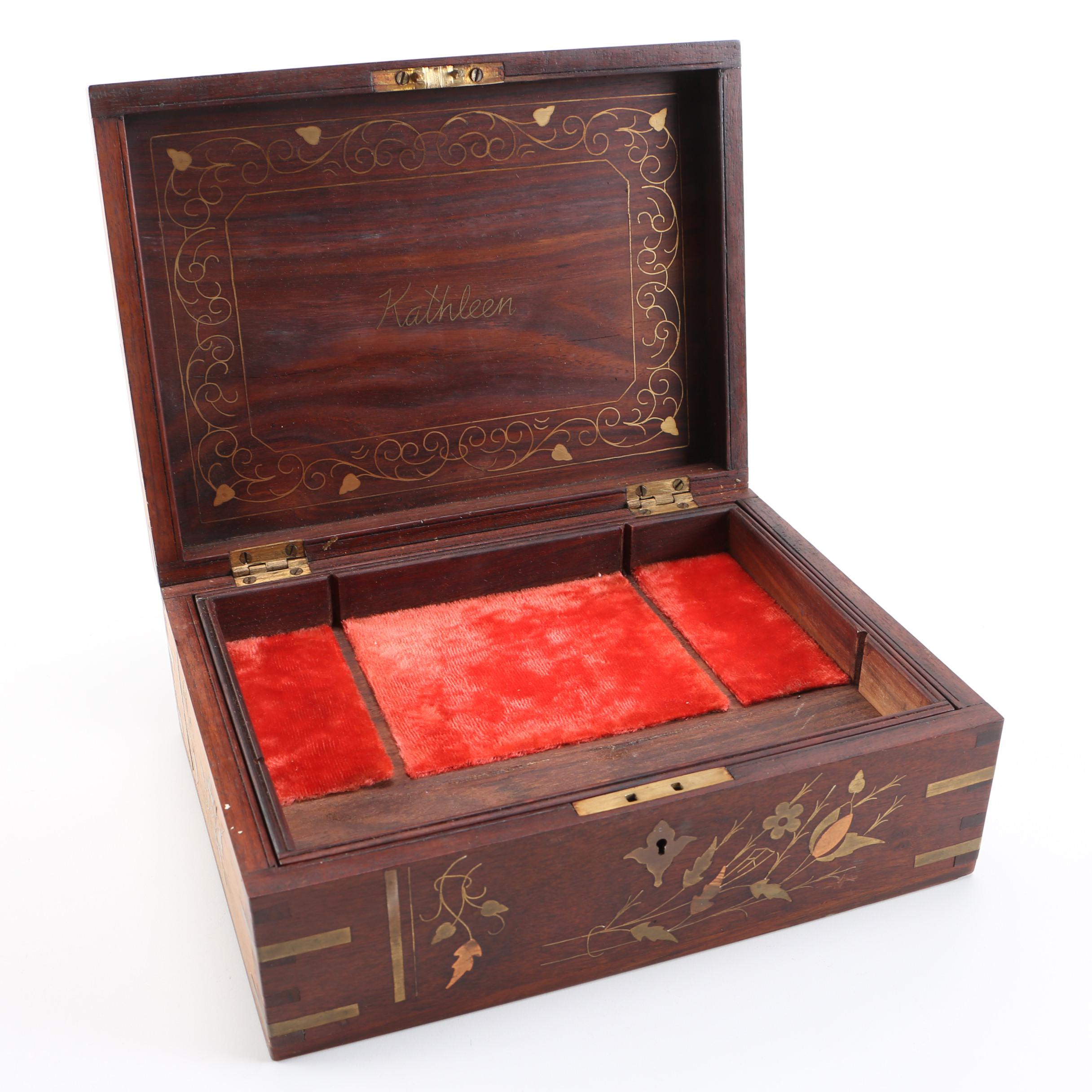 Wood Inlay Jewelry Box