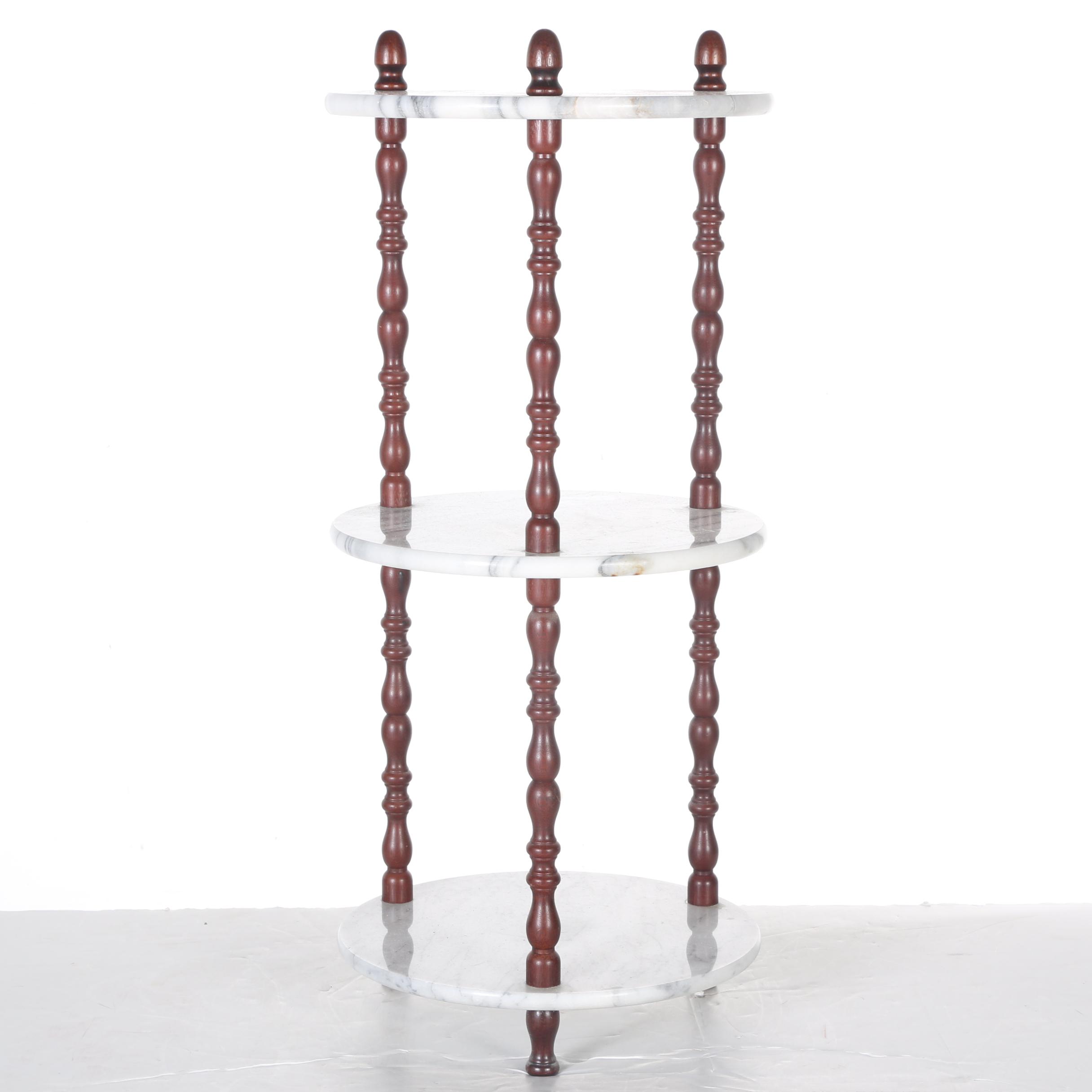 Three-Tiered Marble Étagère