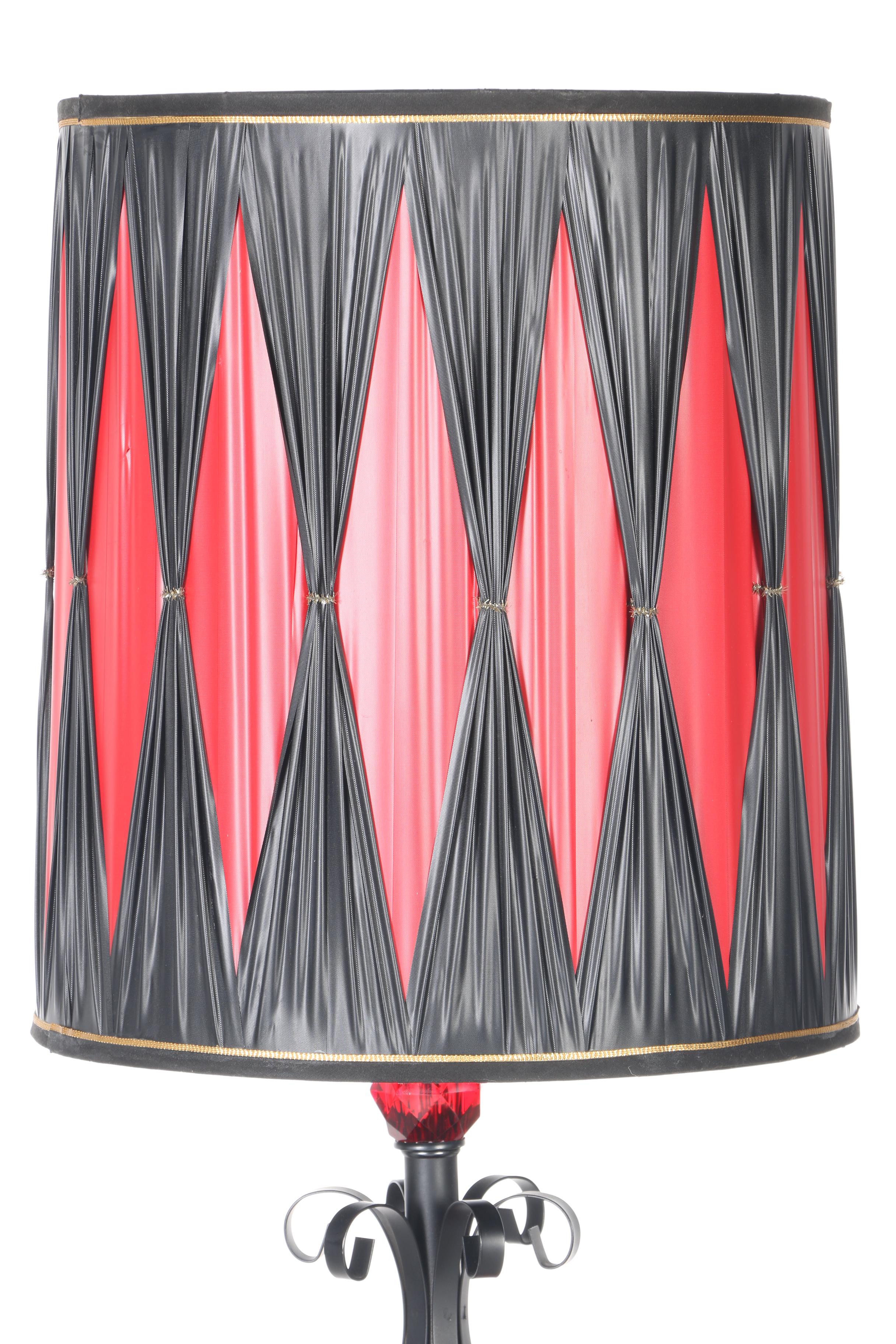 Black and Red Glass Table Lamps