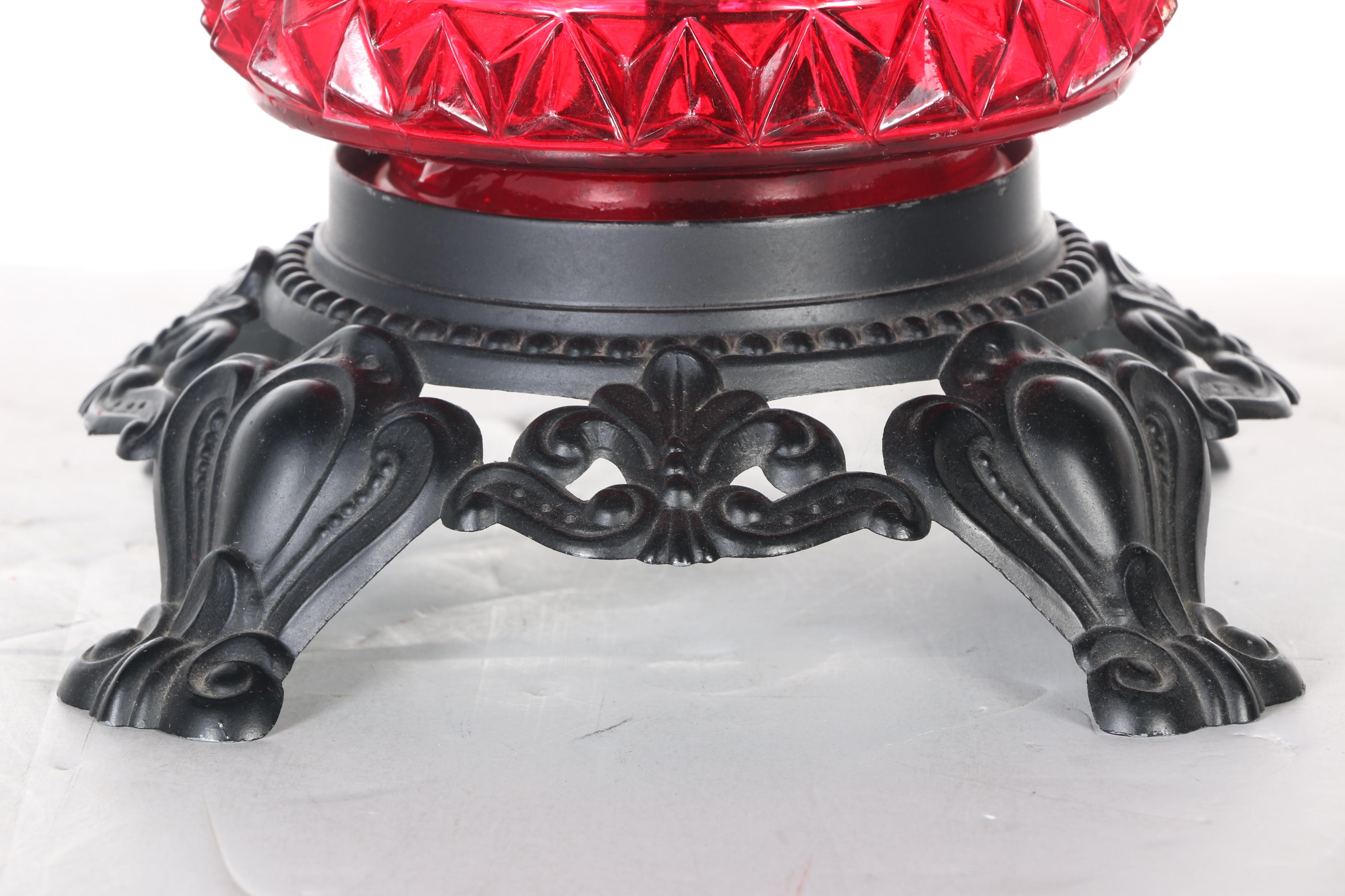 Black and Red Glass Table Lamps