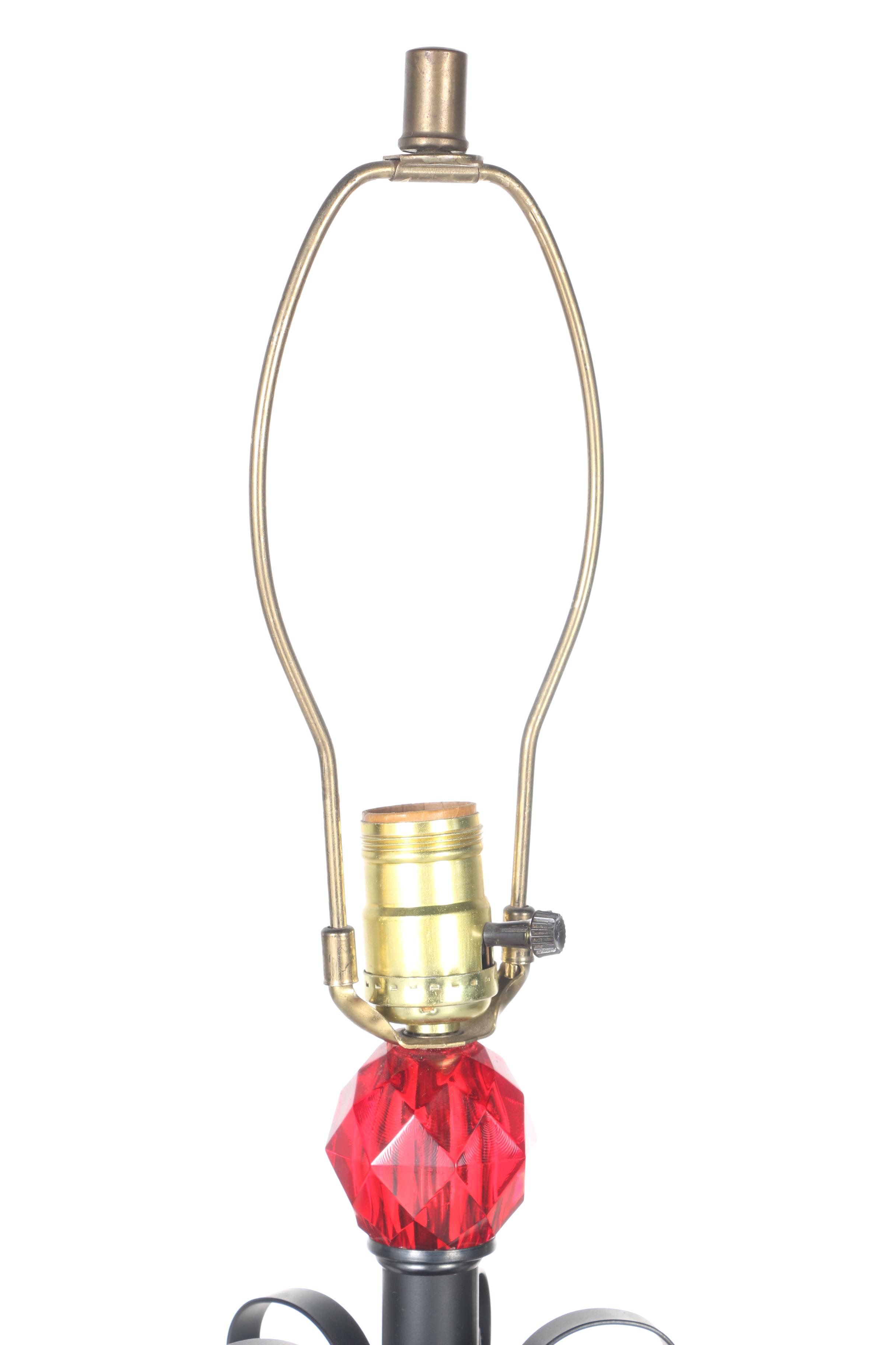 Black and Red Glass Table Lamps