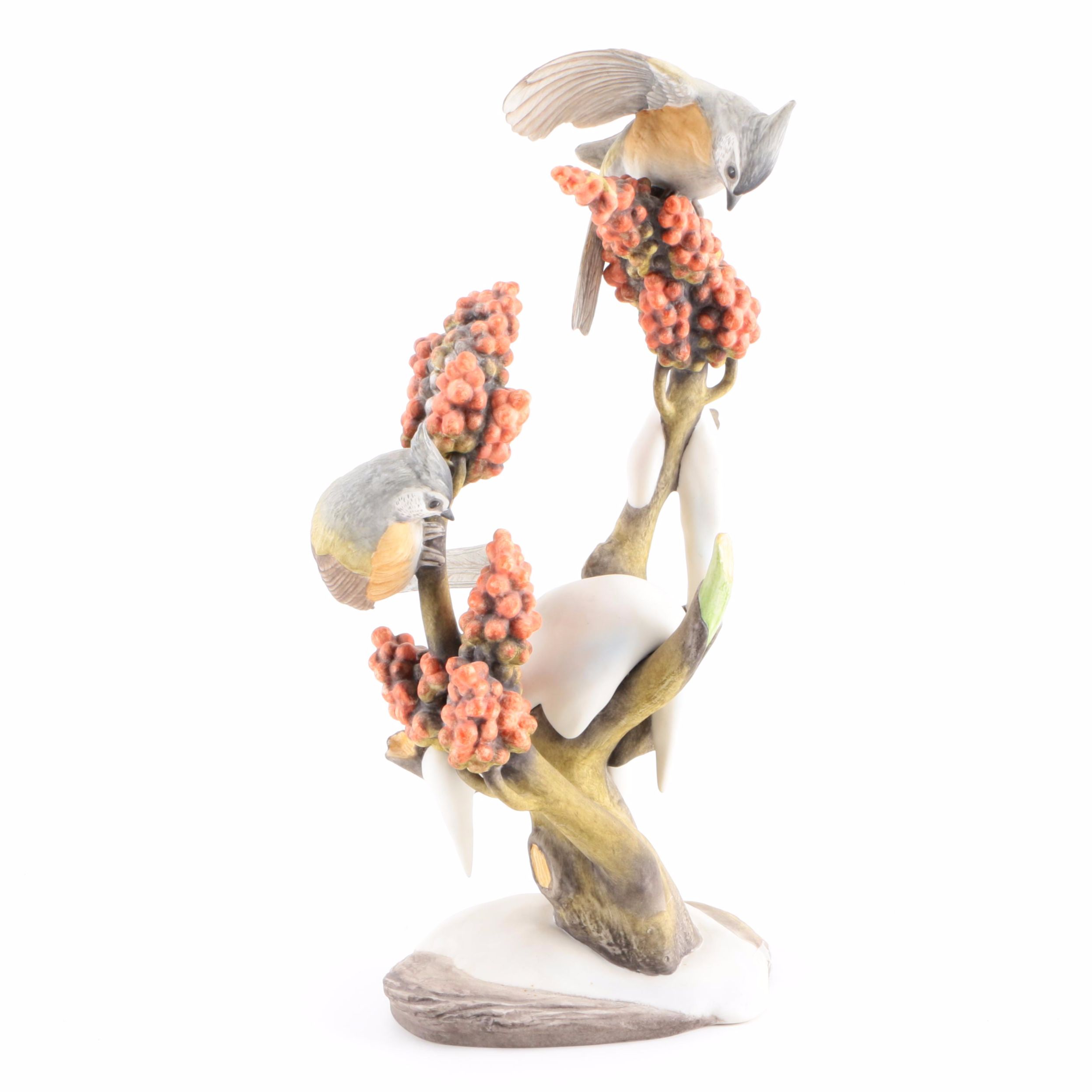 Boehm Porcelain "Tufted Titmice" Figurine