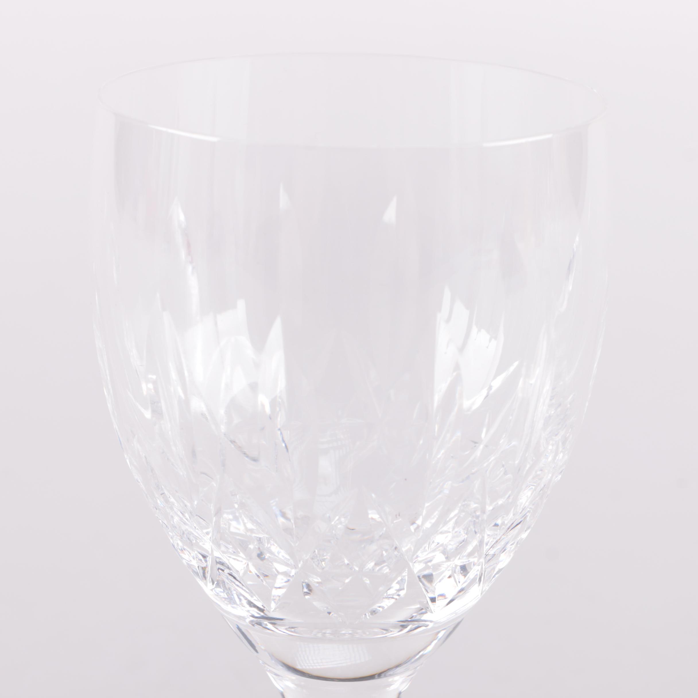 Eight Stuart Crystal, "Glencoe" Pattern Wine Glasses
