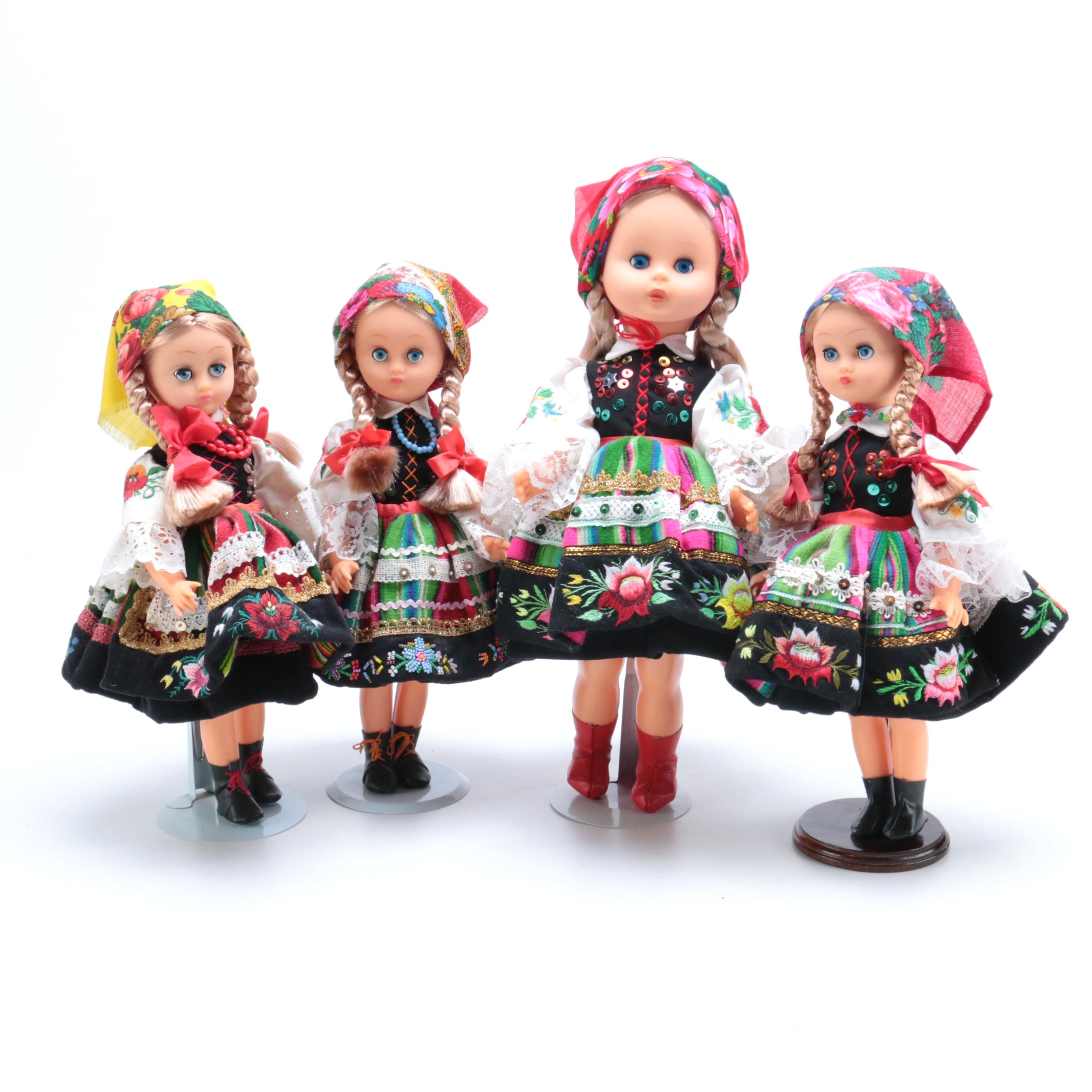 Collection of Four Polish Themed Dolls