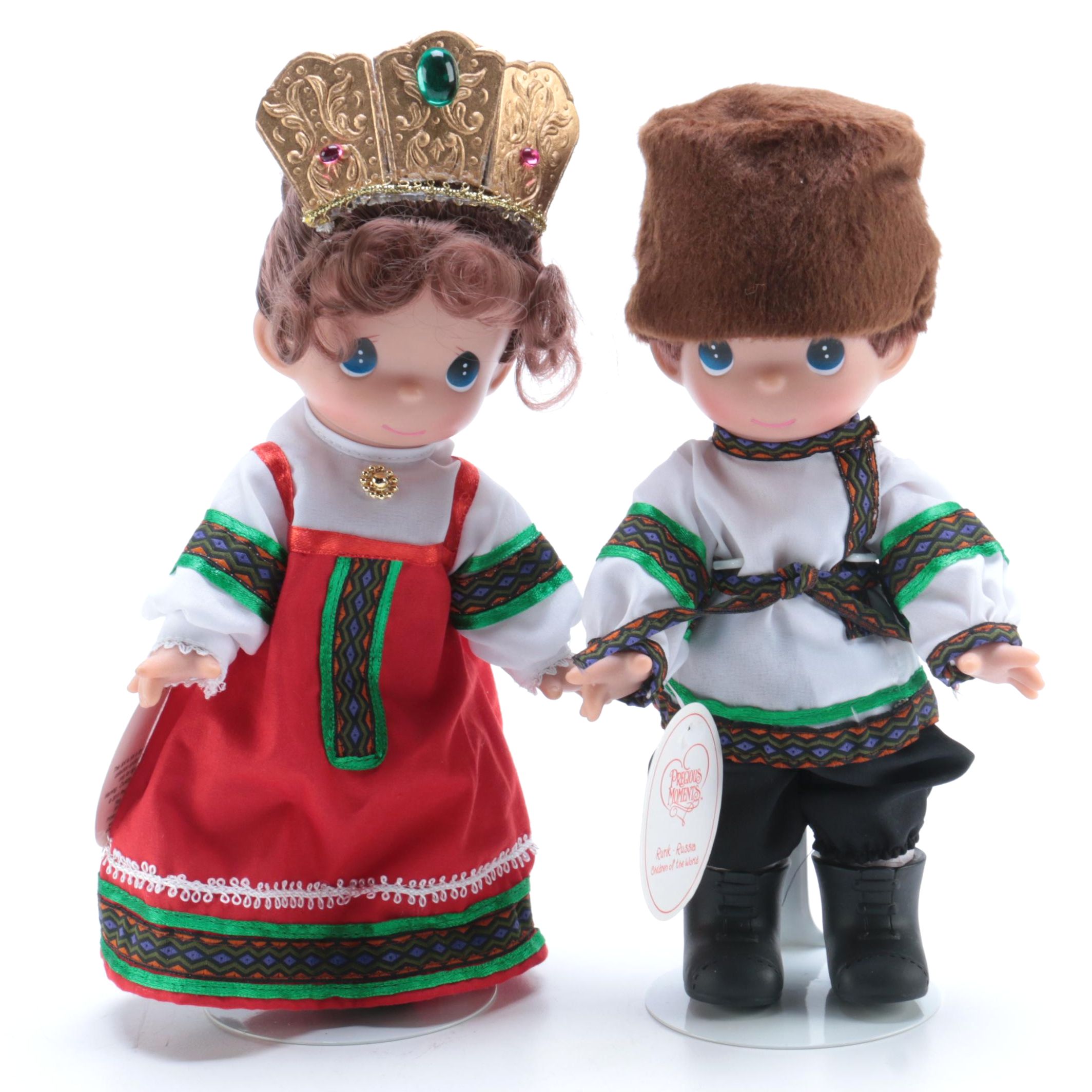Pair of Precious Moments "Children of the World" Dolls