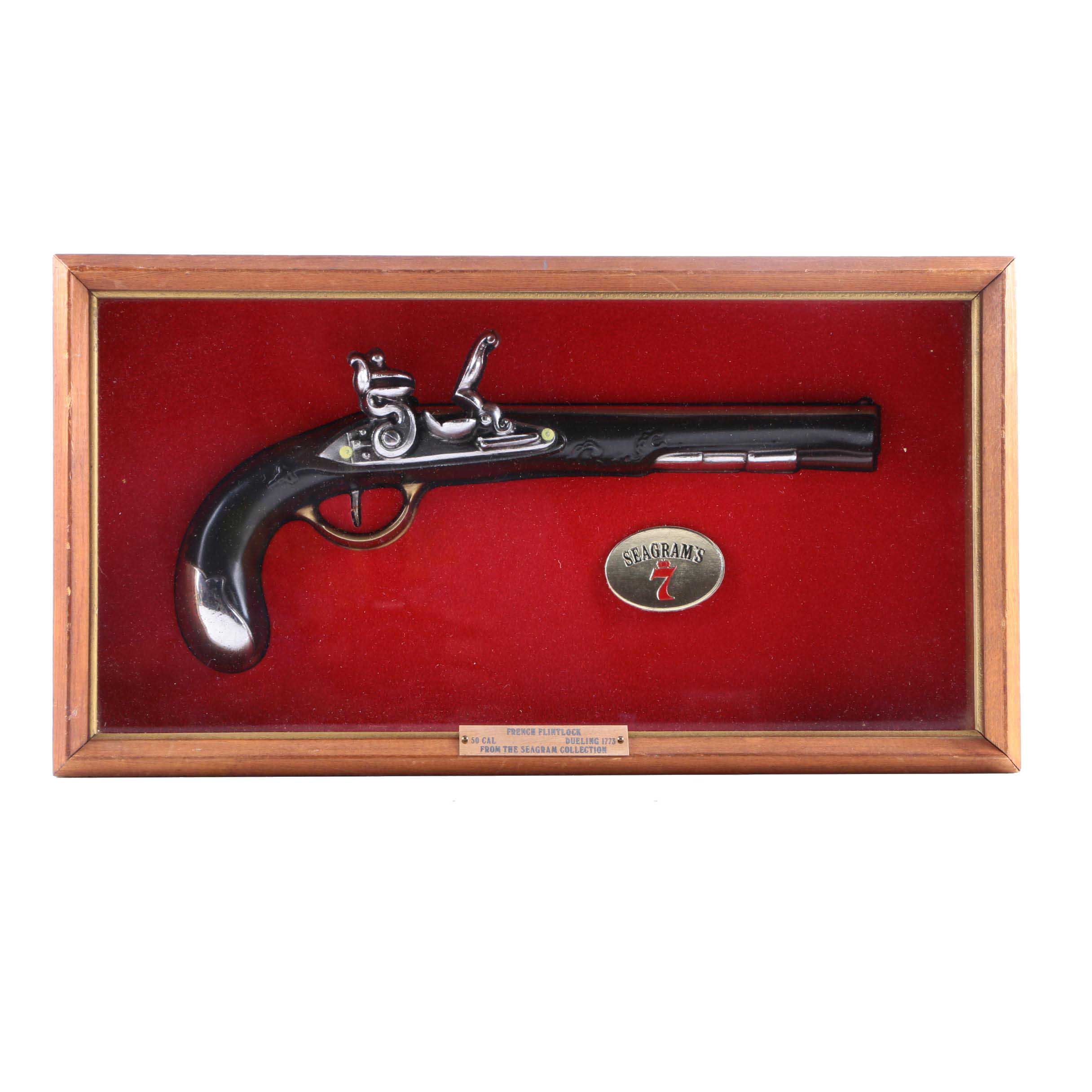 Seagram "Seven Crown Whiskey" Faux Flintlock Advertising Shadow Box