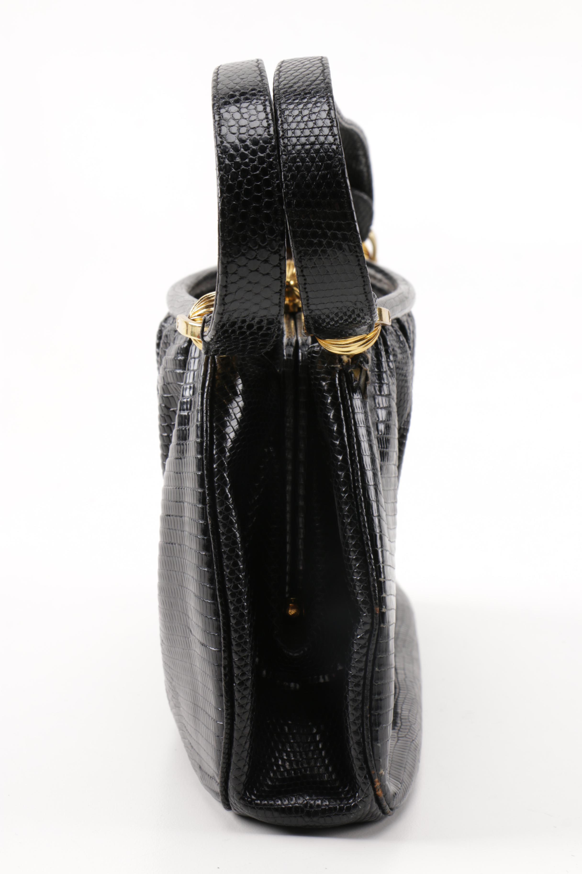 Vintage Judith Leiber Embossed Leather Handbag