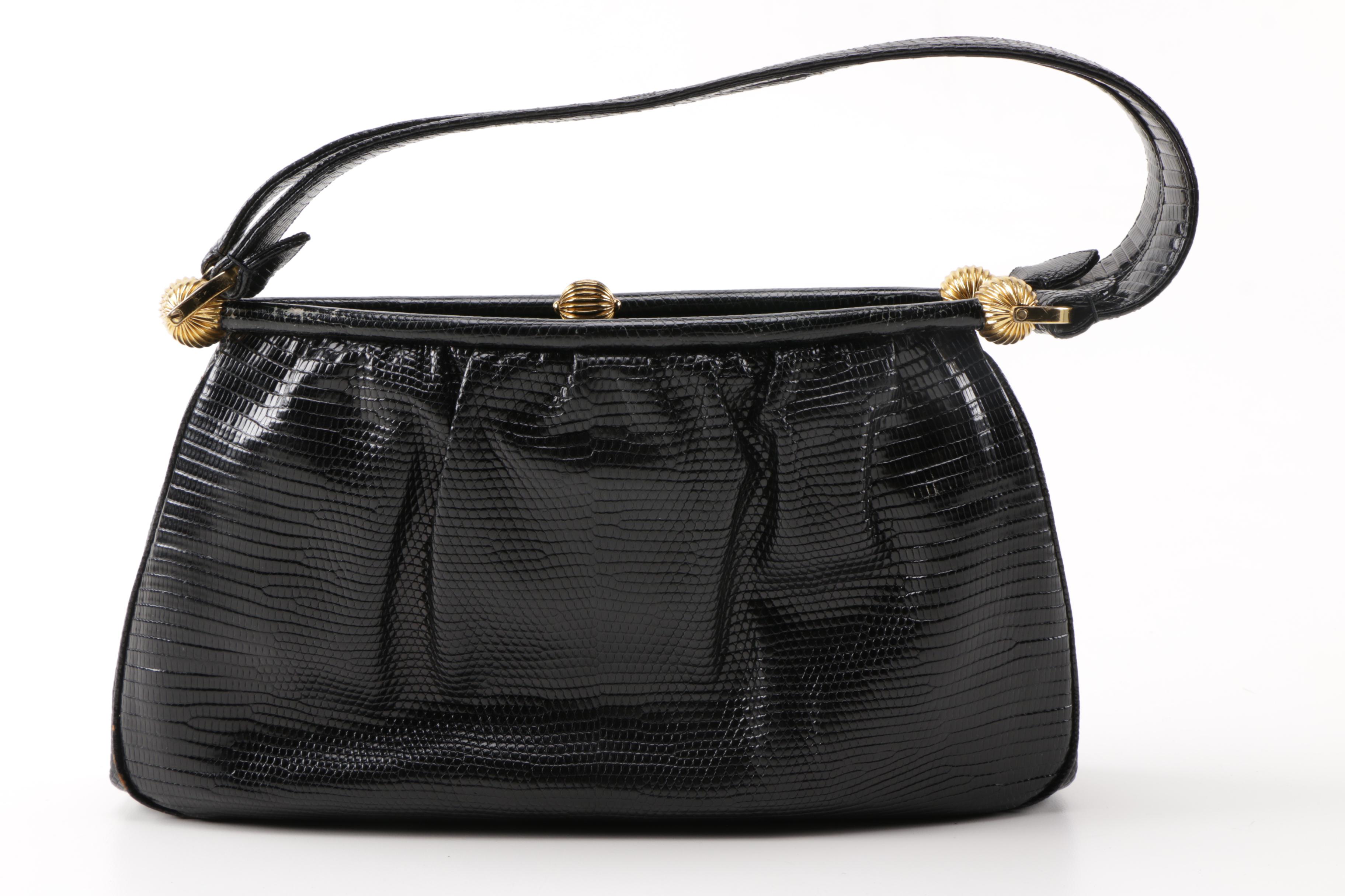 Vintage Judith Leiber Embossed Leather Handbag