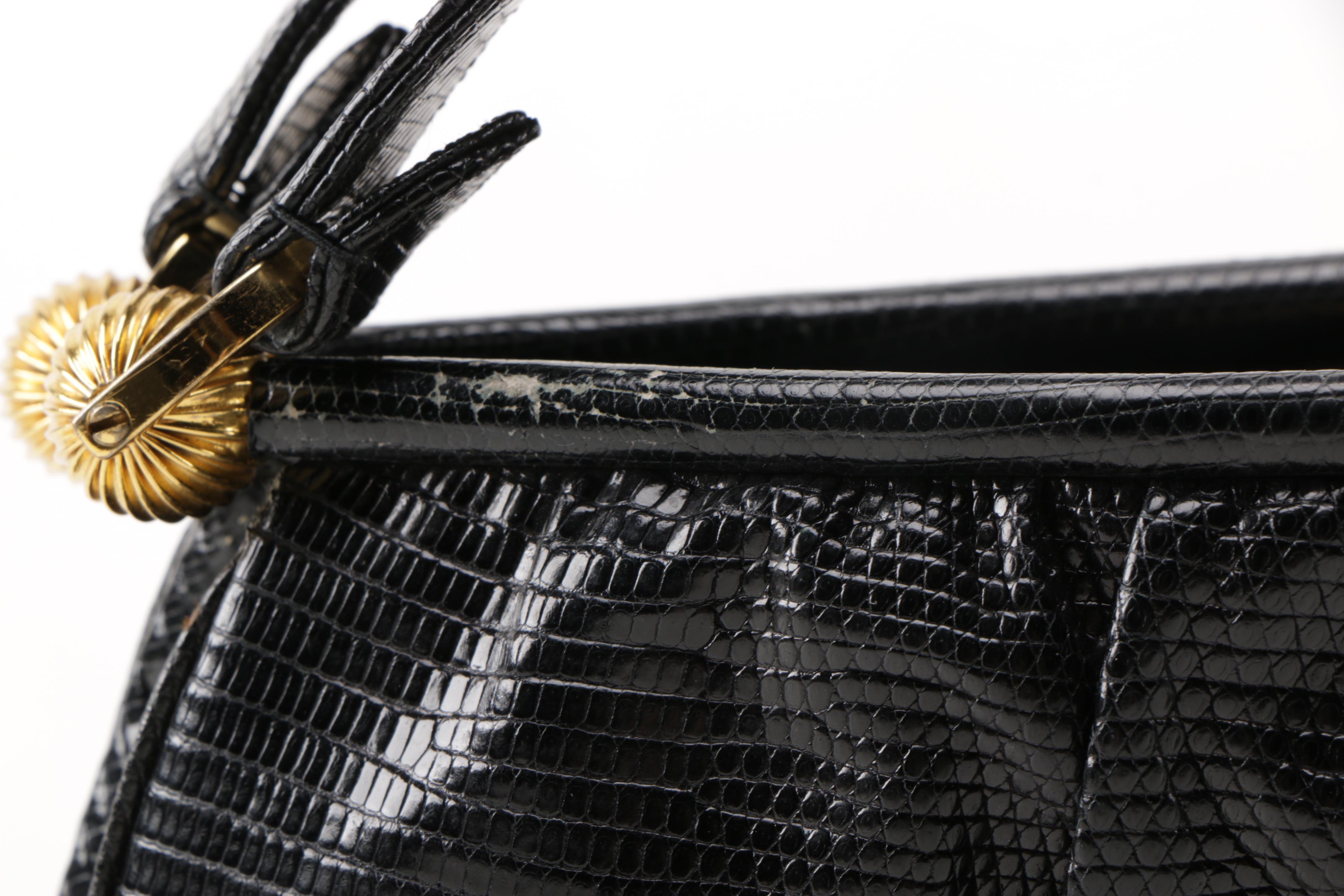 Vintage Judith Leiber Embossed Leather Handbag