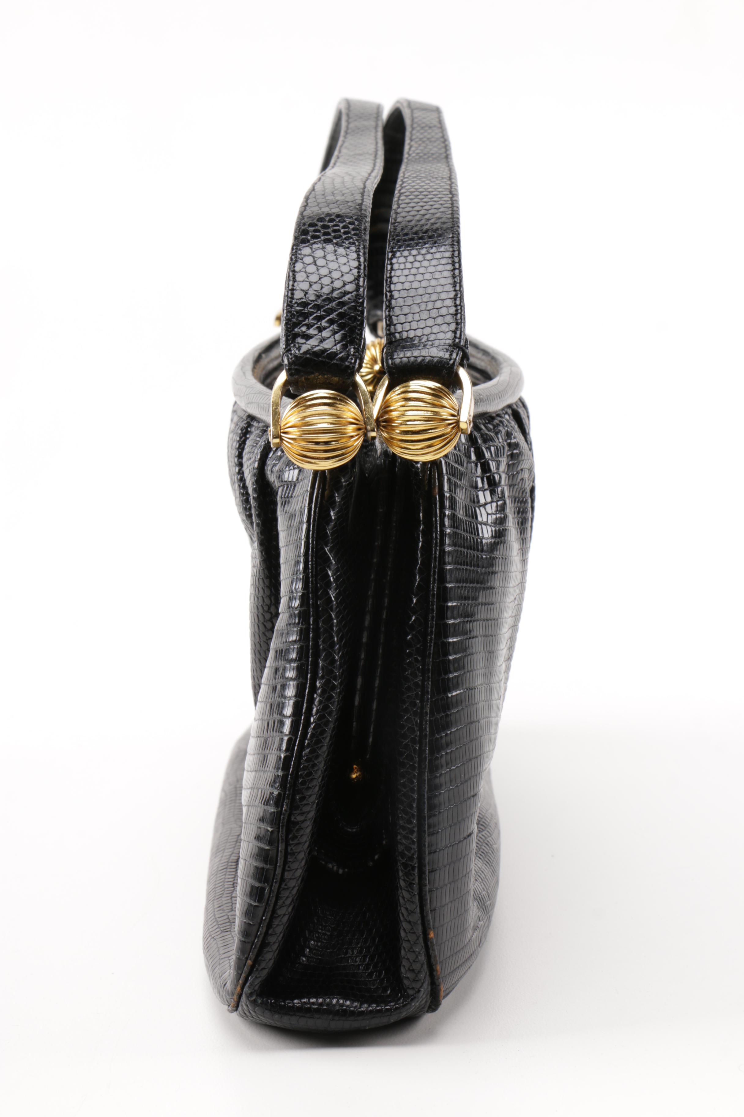 Vintage Judith Leiber Embossed Leather Handbag