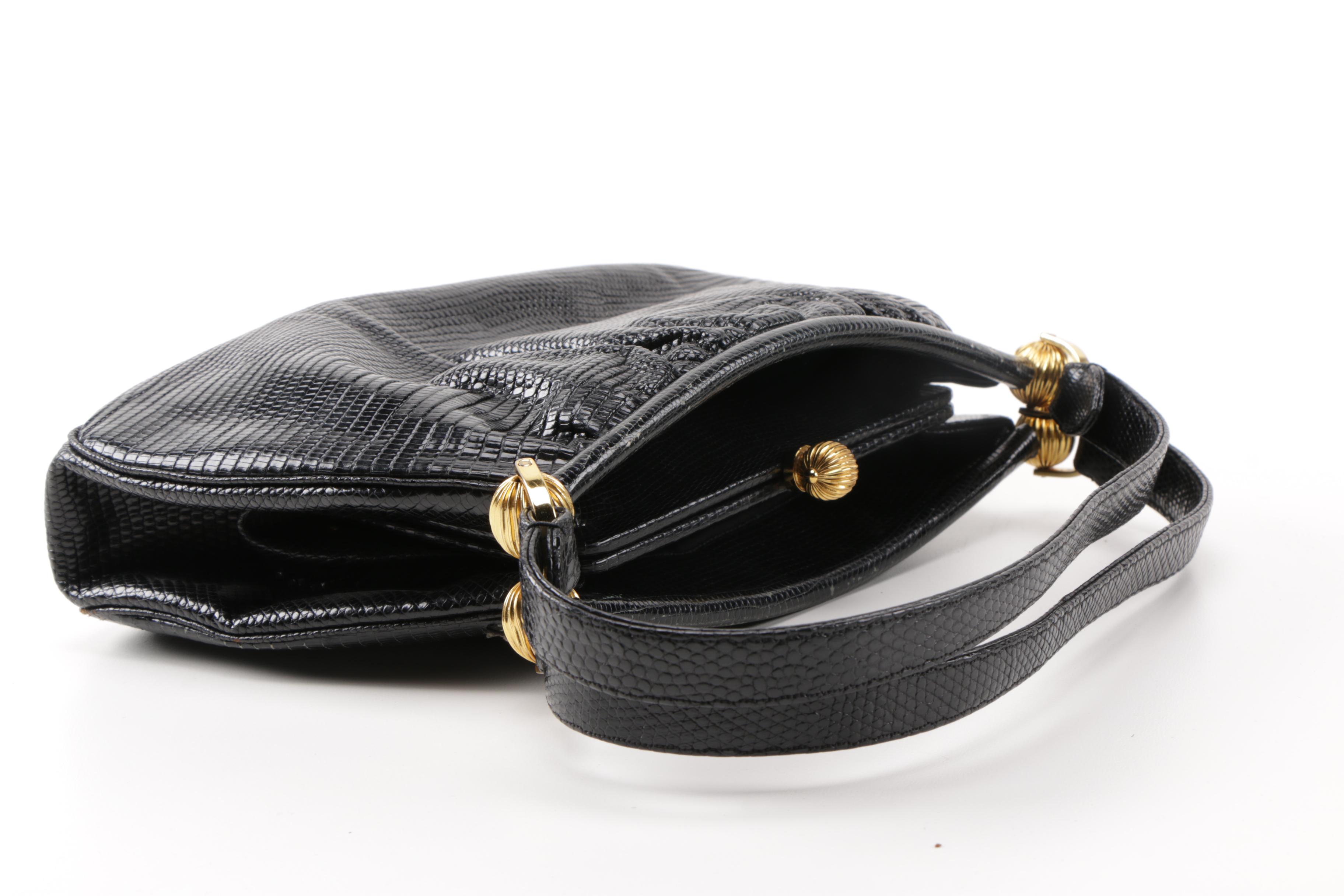 Vintage Judith Leiber Embossed Leather Handbag