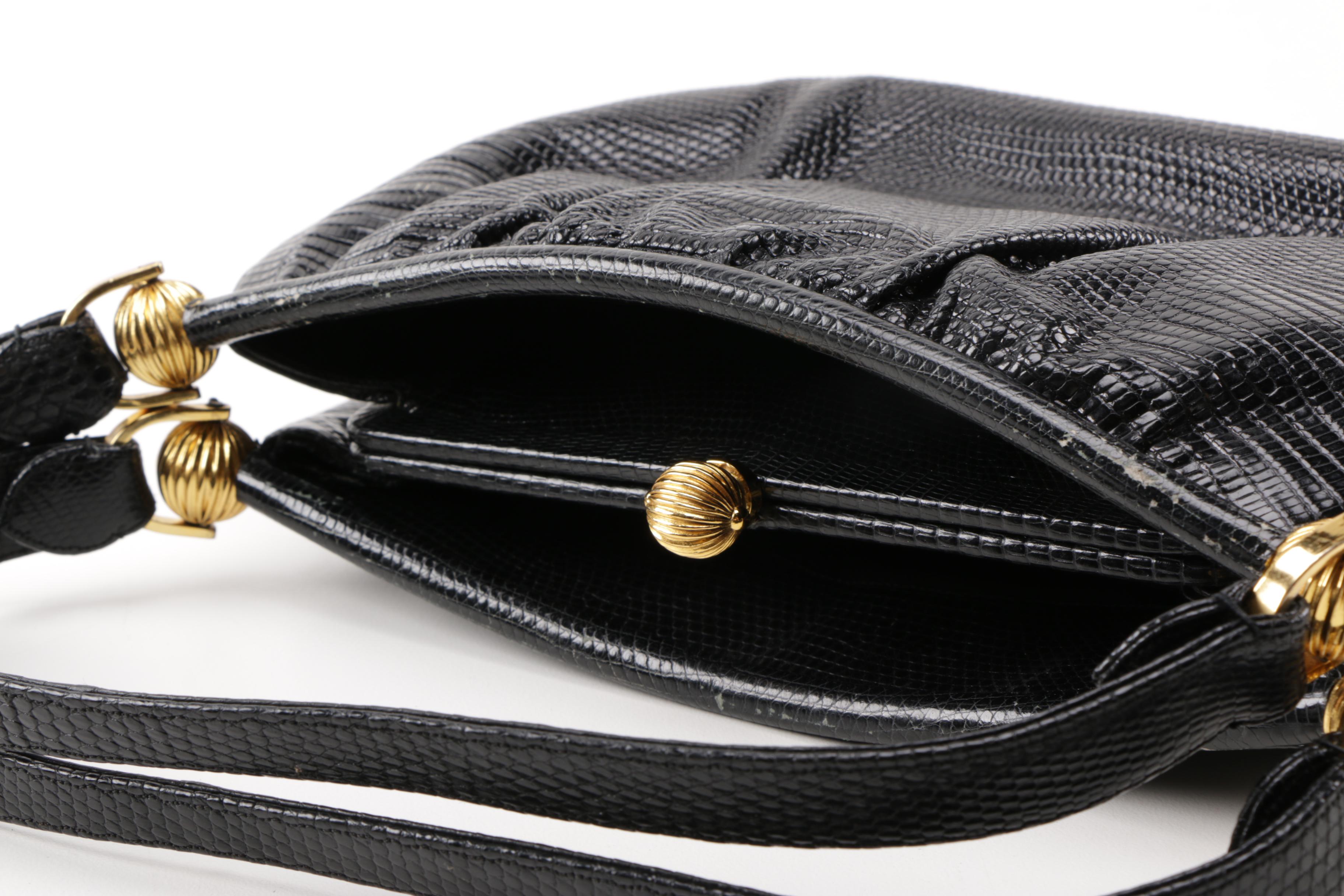 Vintage Judith Leiber Embossed Leather Handbag