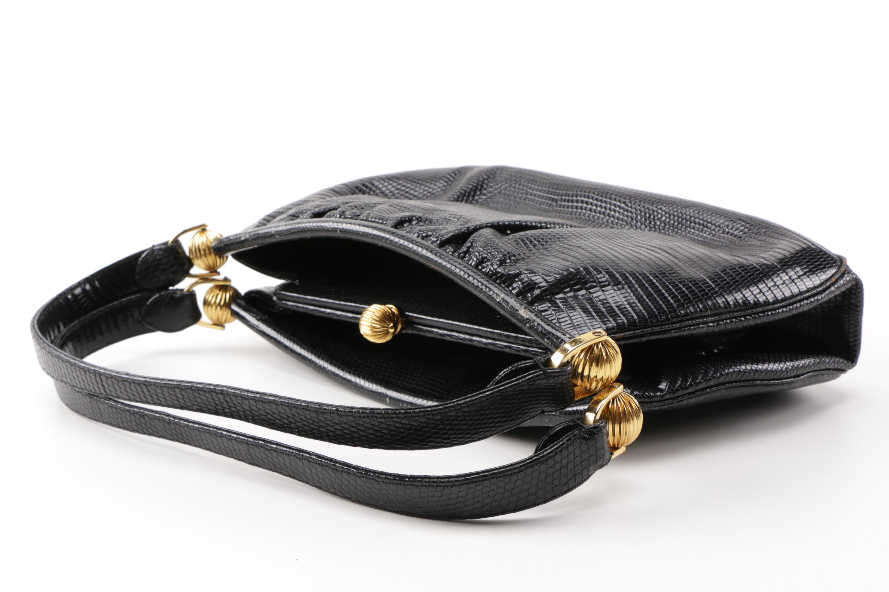 Vintage Judith Leiber Embossed Leather Handbag