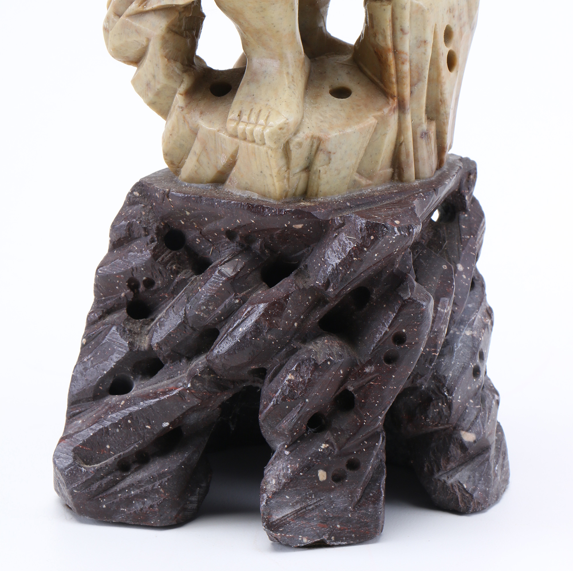 Chinese Carved Soapstone Figure of Fisherman