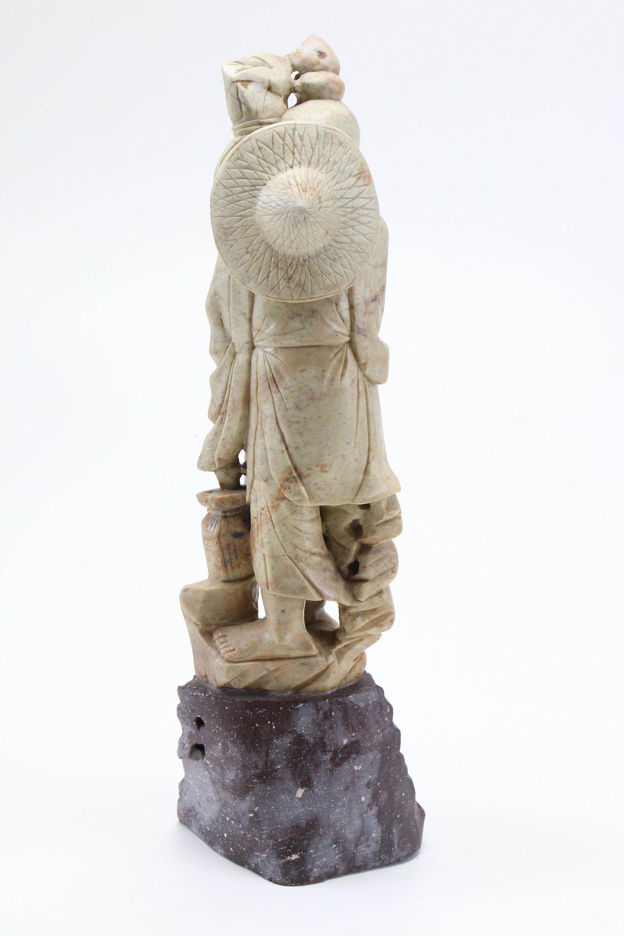 Chinese Carved Soapstone Figure of Fisherman