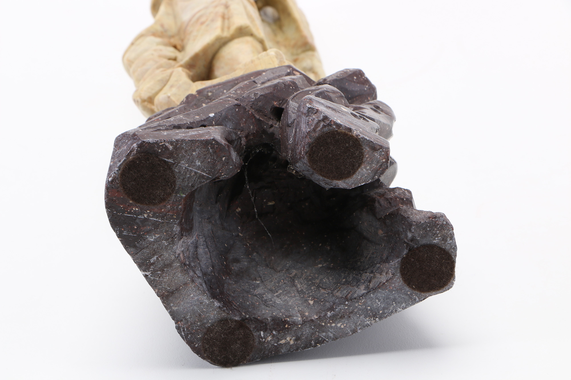 Chinese Carved Soapstone Figure of Fisherman