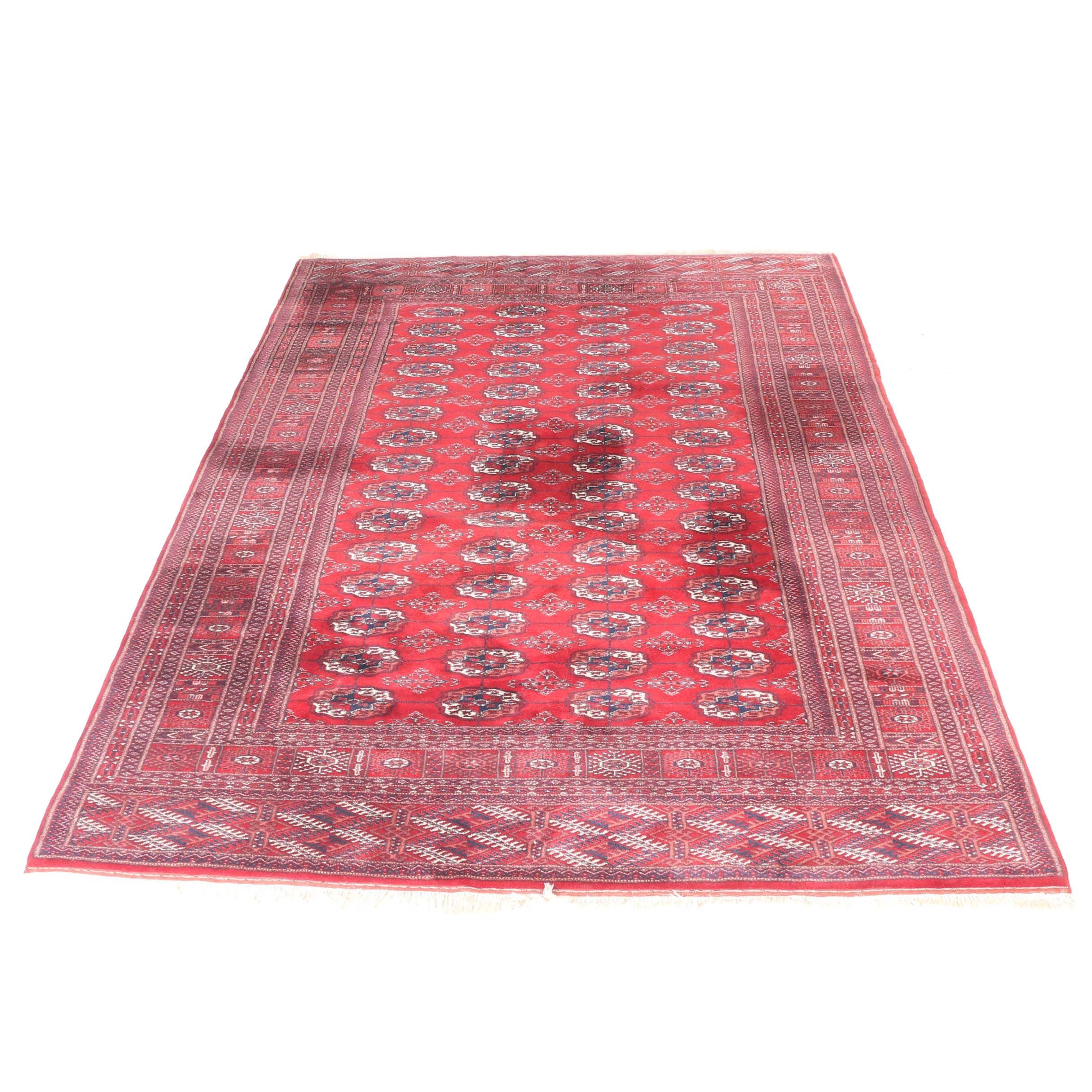 Hand-Knotted Bokhara Area Rug