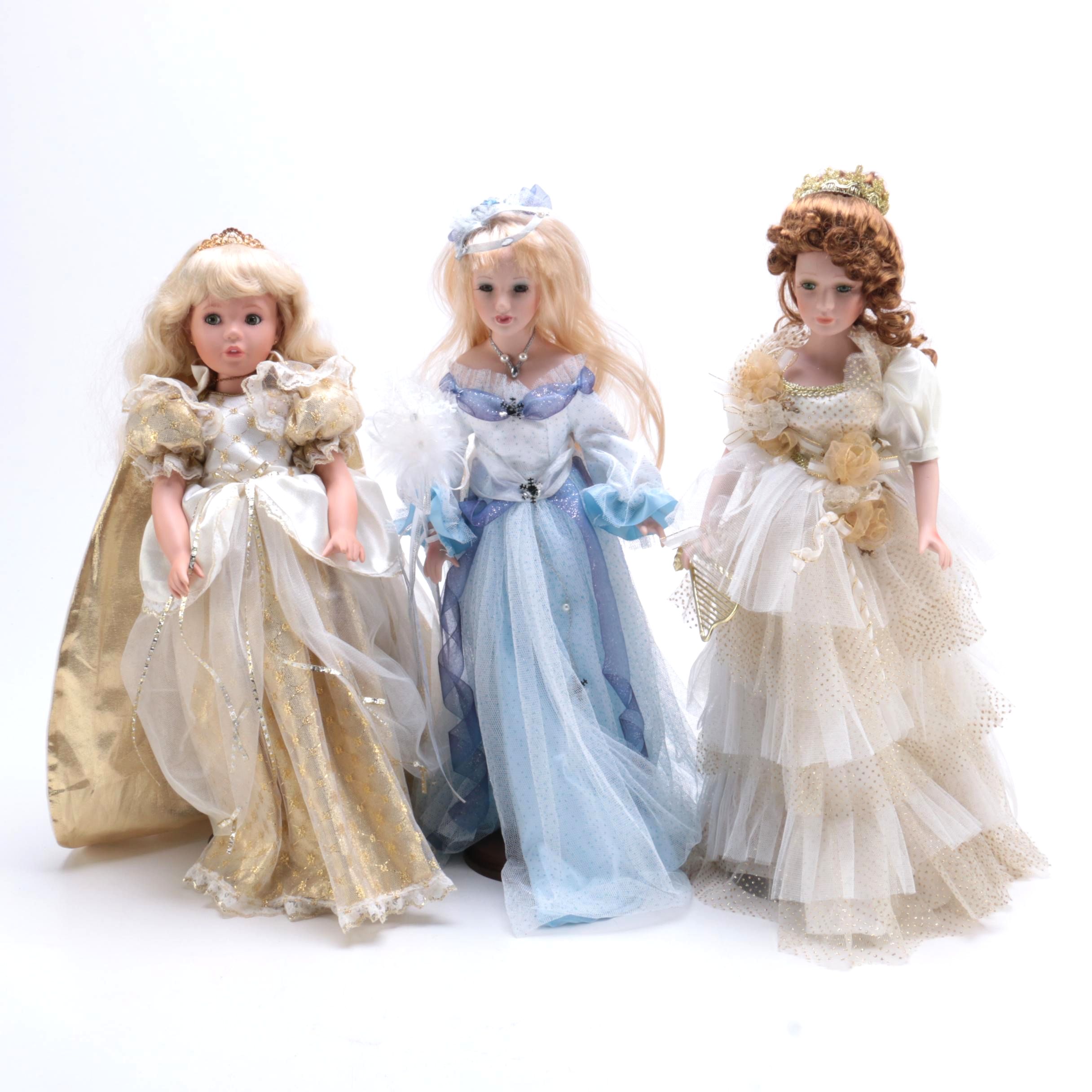 Collection of Three Porcelain Dolls