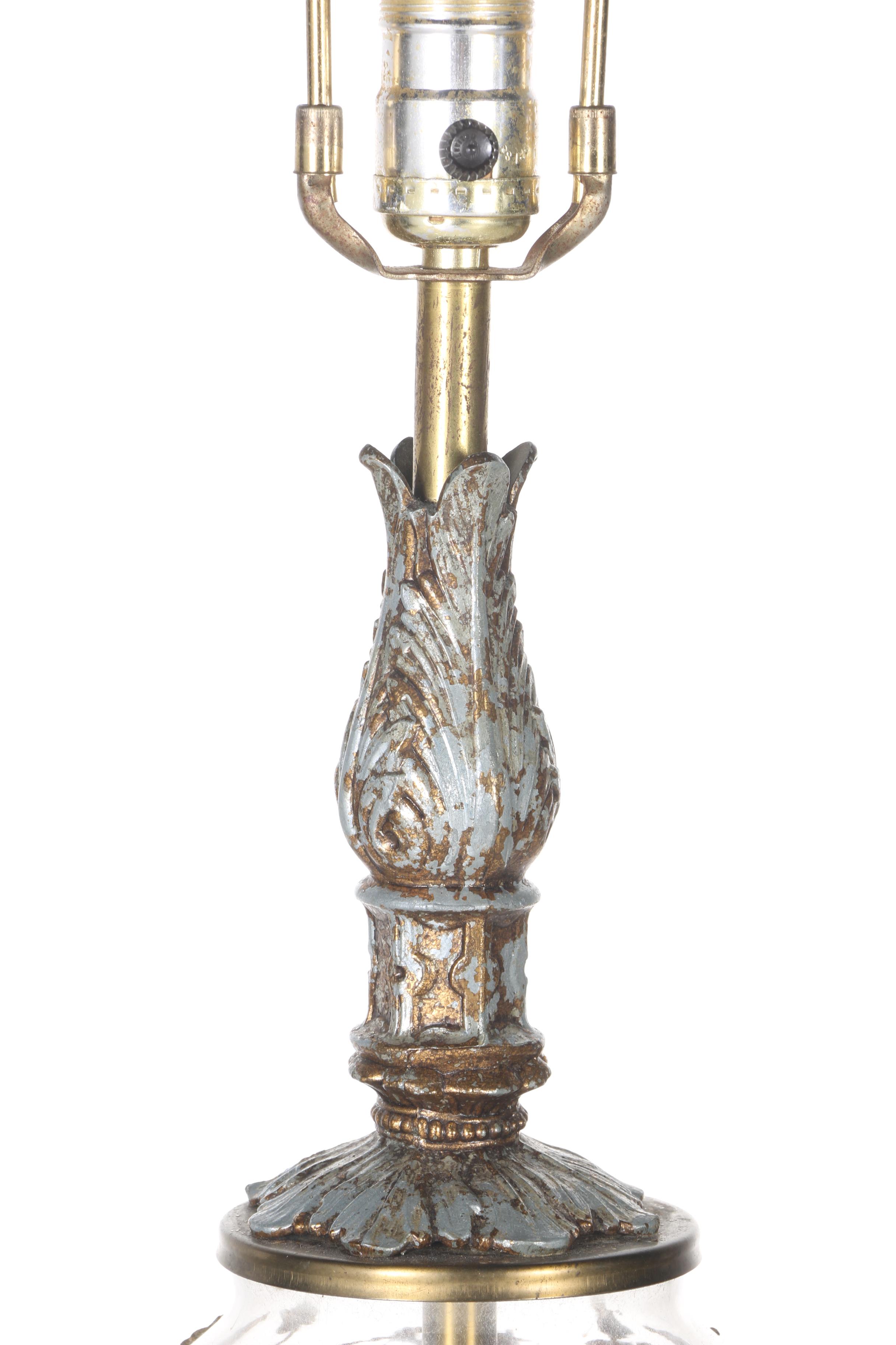 Art Nouveau Figural and Branch Lamp
