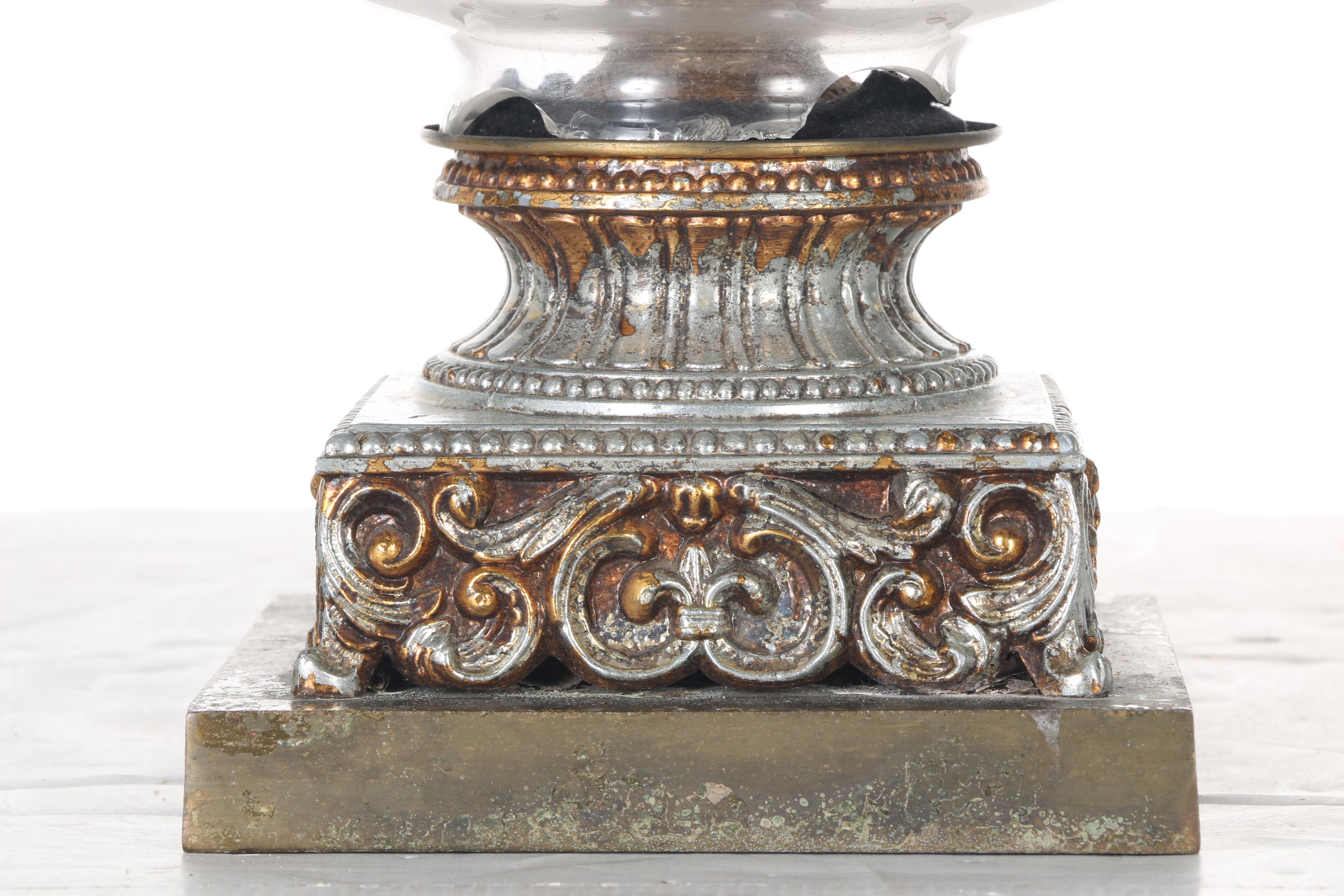 Art Nouveau Figural and Branch Lamp