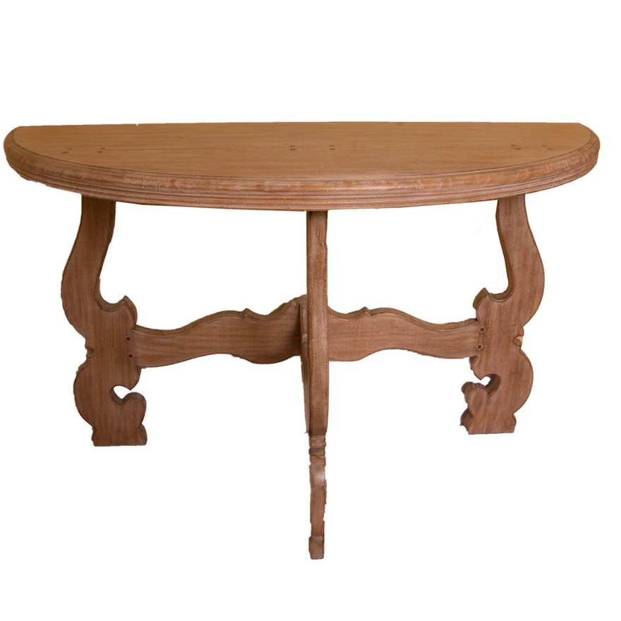 French Provincial Style Demilune Console Table