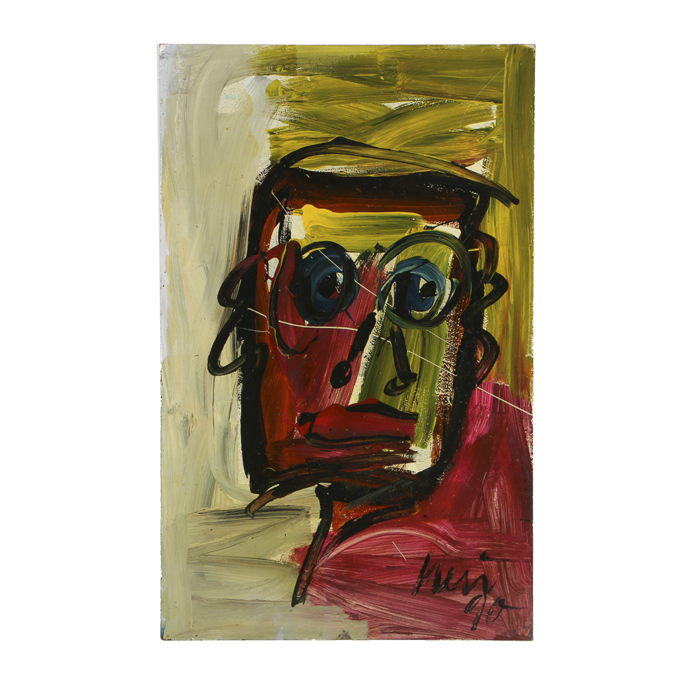 Peter Keil Oil Painting on Board Portrait of