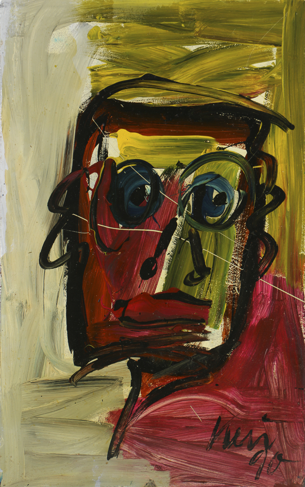 Peter Keil Oil Painting on Board Portrait of