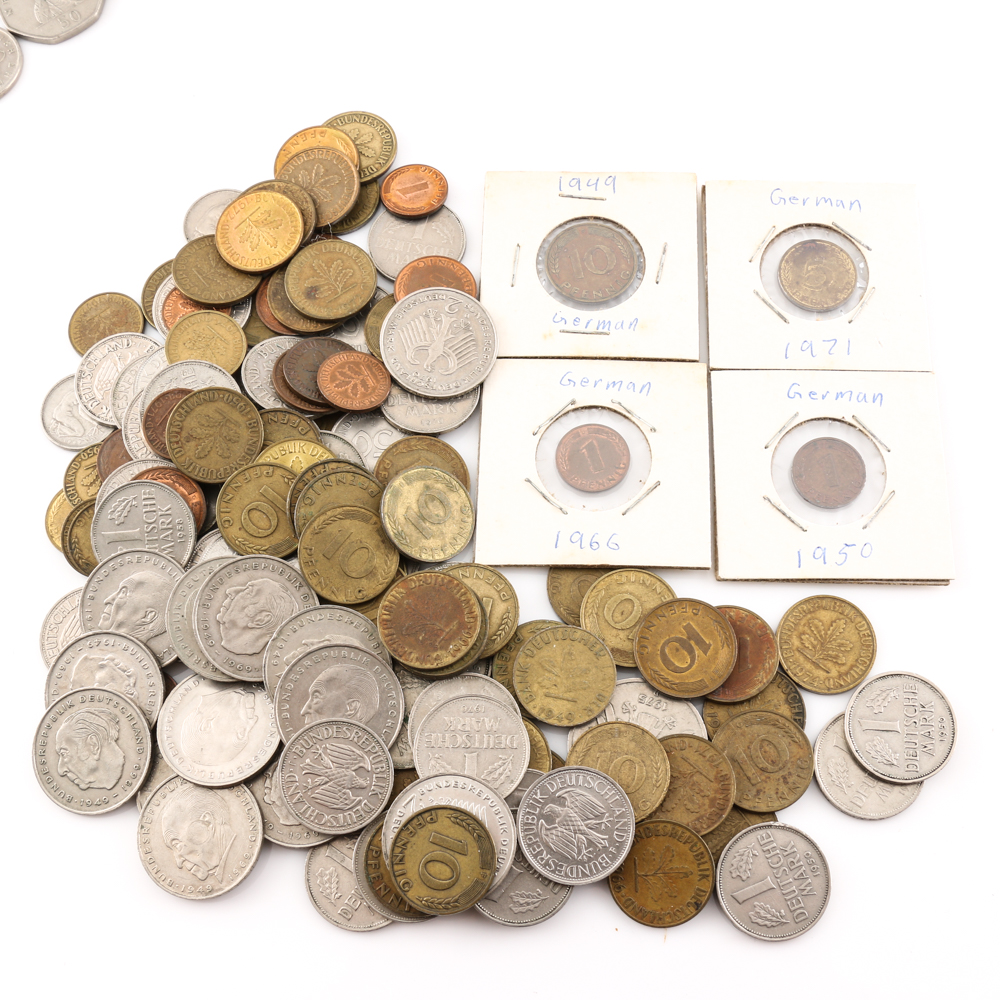 Group of Various Foreign Coins and Currency