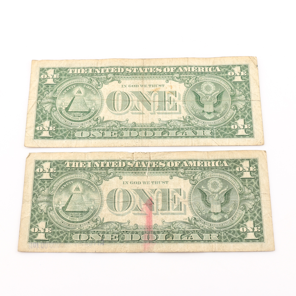 Group of Four U.S. Currency Notes