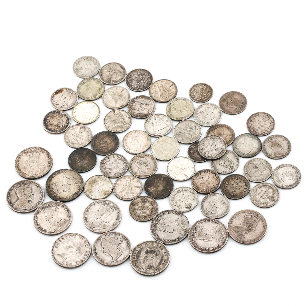 Group of 54 Canadian Silver Coins