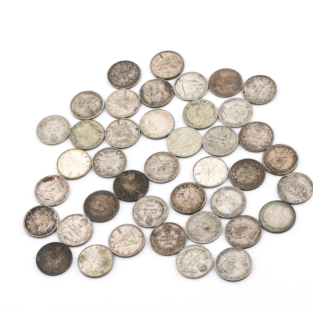 Group of 54 Canadian Silver Coins