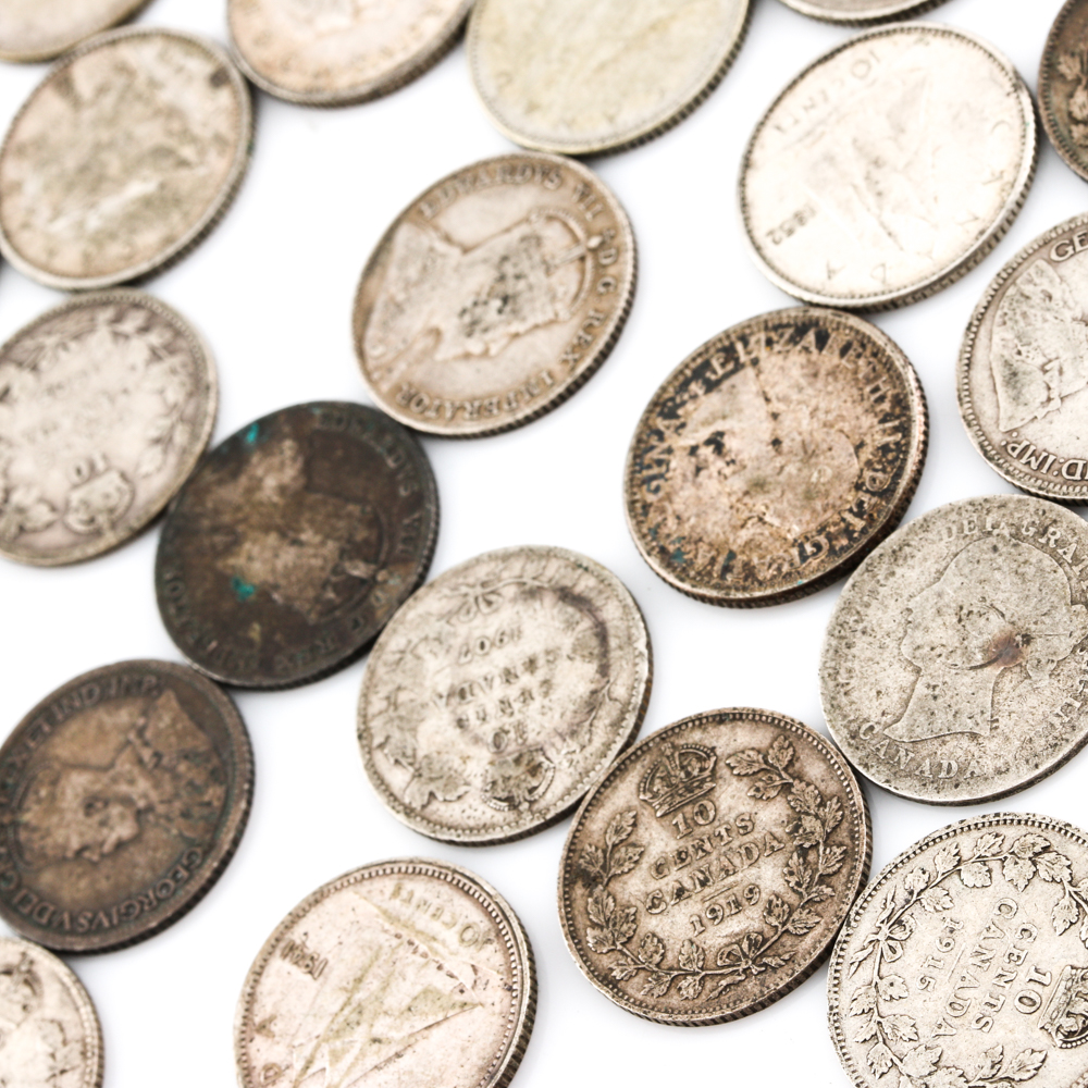 Group of 54 Canadian Silver Coins